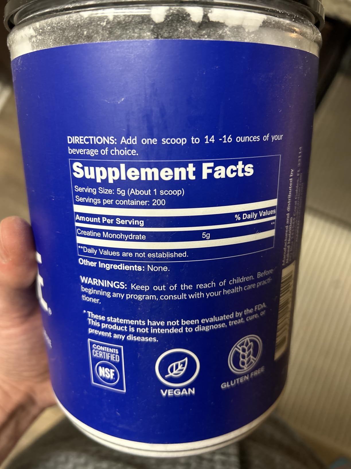 NAKED Pure Micronized Creatine Monohydrate Powder - NSF Certified, Unflavored, 500g, 1.1lb Bulk - Vegan, Non-GMO, Gluten-Free, Soy-Free, No Fillers, Supports Muscle Growth & Strength - 100 Servings customer photo 1