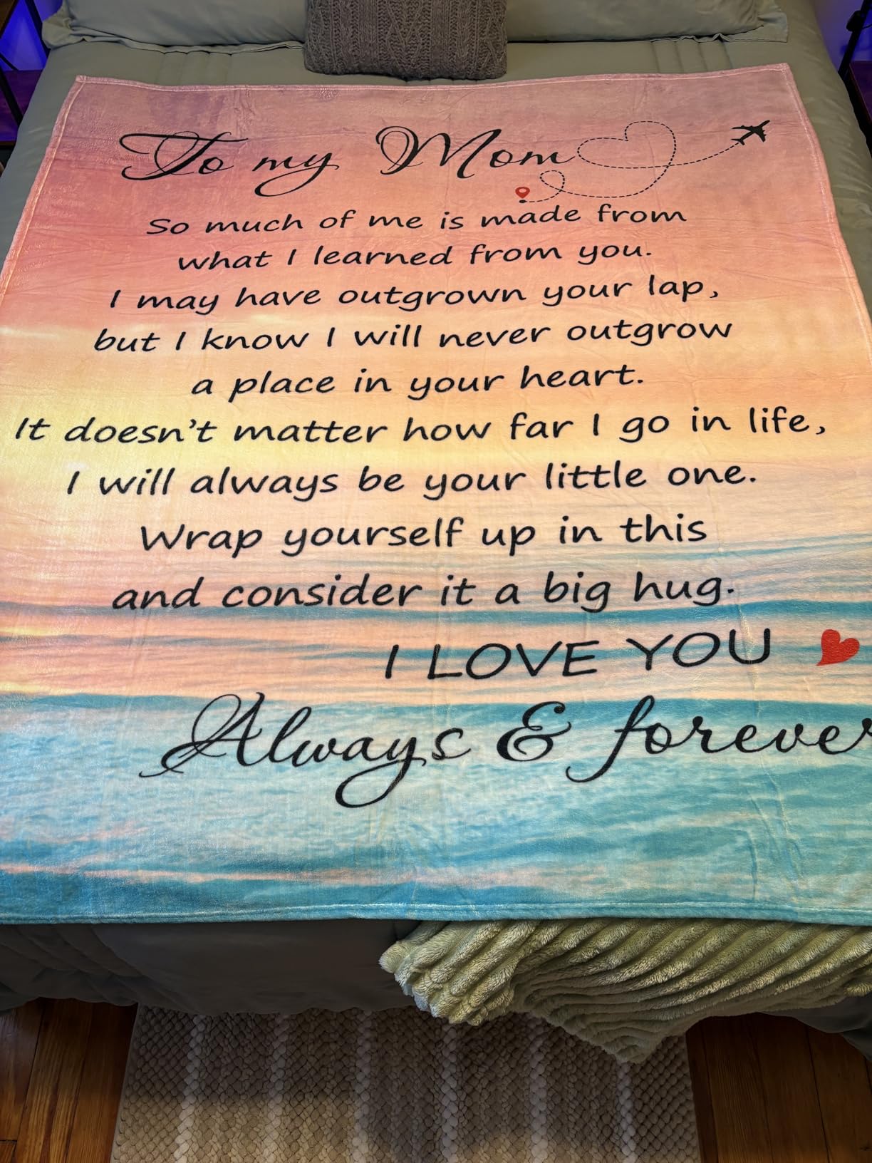 Daughter Gifts from Mom and Dad – to My Daughter Blanket, Thoughtful Mothers Day, Birthday, or Graduation Gift, Best Gift Idea for Her, Soft and Cozy Throw Blanket 50x60 Inches customer photo 1