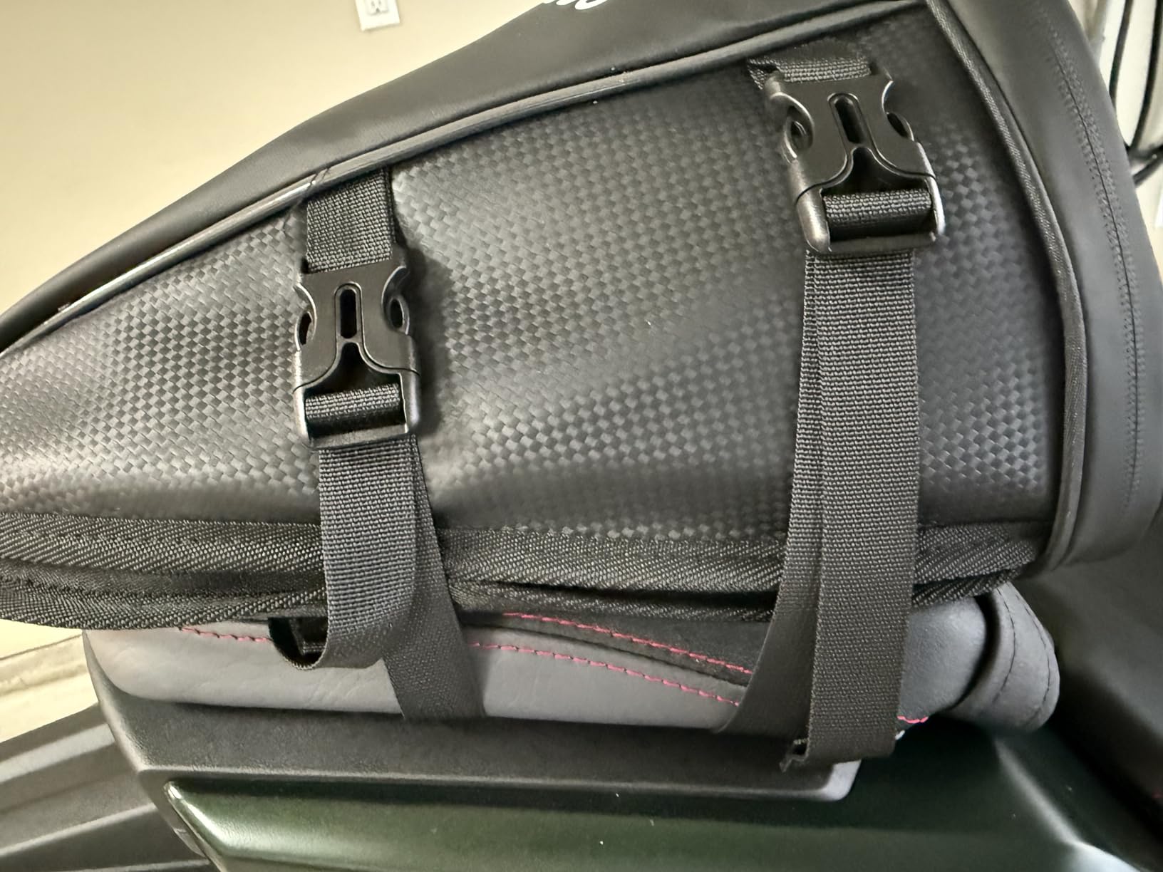 MOSISO Motorcycle Tail Bag Waterproof Polyester Storage Saddle Bag,Black customer photo 1