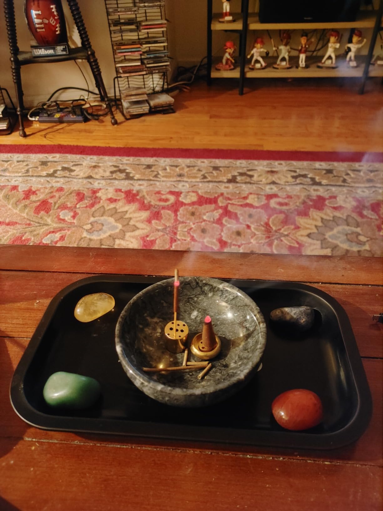 Vrupin Natural Marble Incense Burner, Handmade Incense Stick Incense Burner Reflux Burner, Ideal for use in Meditation, Incense Smokers and Decoration. (Black) customer photo 1