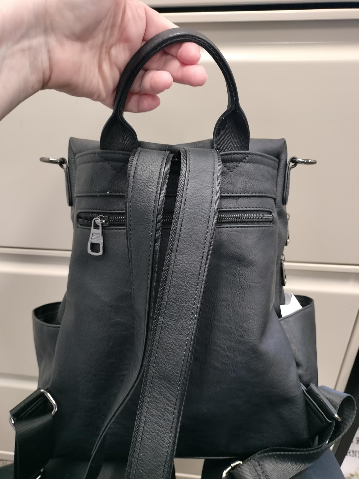 AGLOD Leather Backpack Purse for Women Designer Ladies Shoulder Bag Fashion Faux Work Travel Handbags customer photo 2