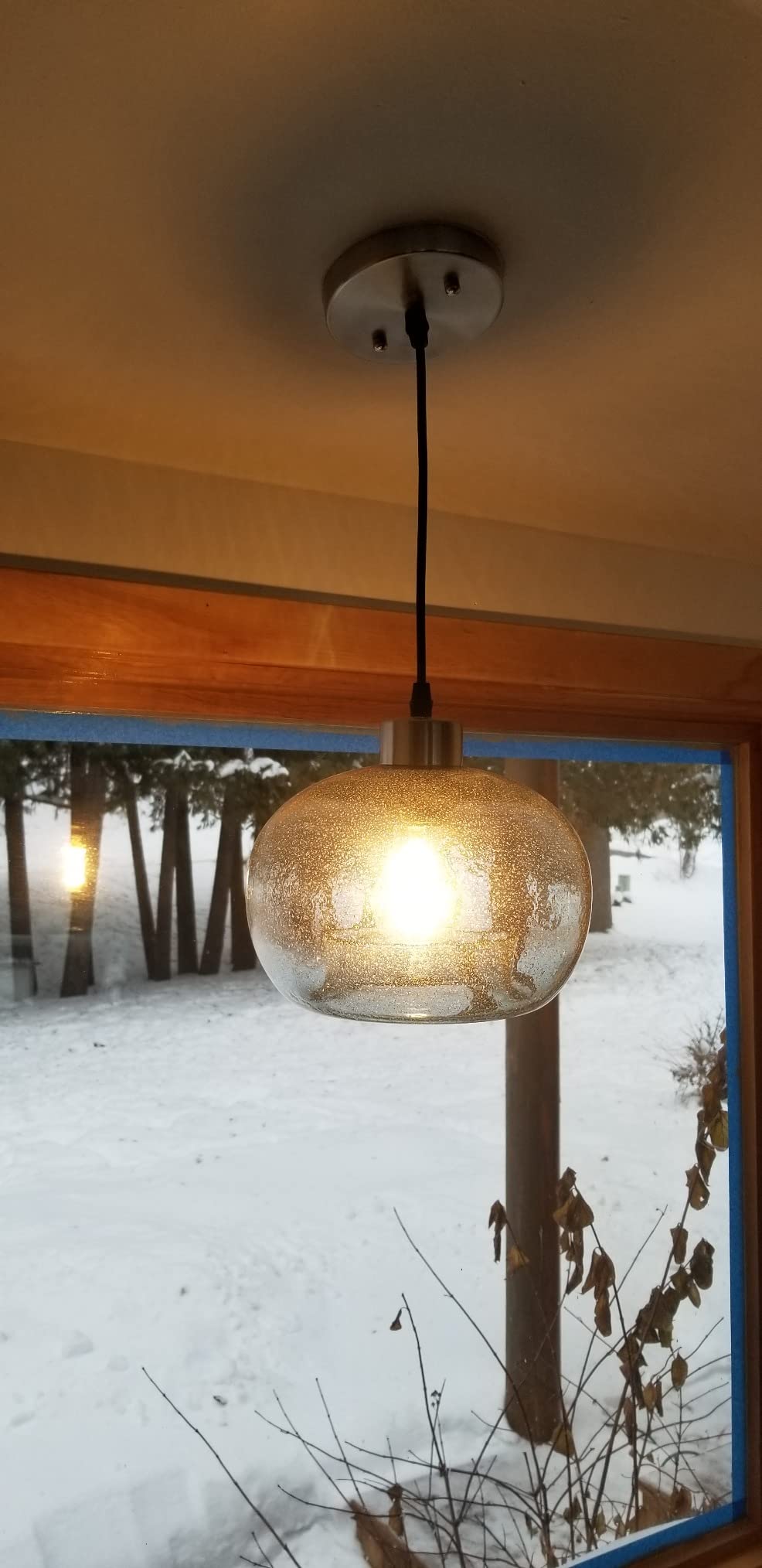 CASAMOTION Glass Pendant Lights, Marble Clear, 2 Pack customer photo 1