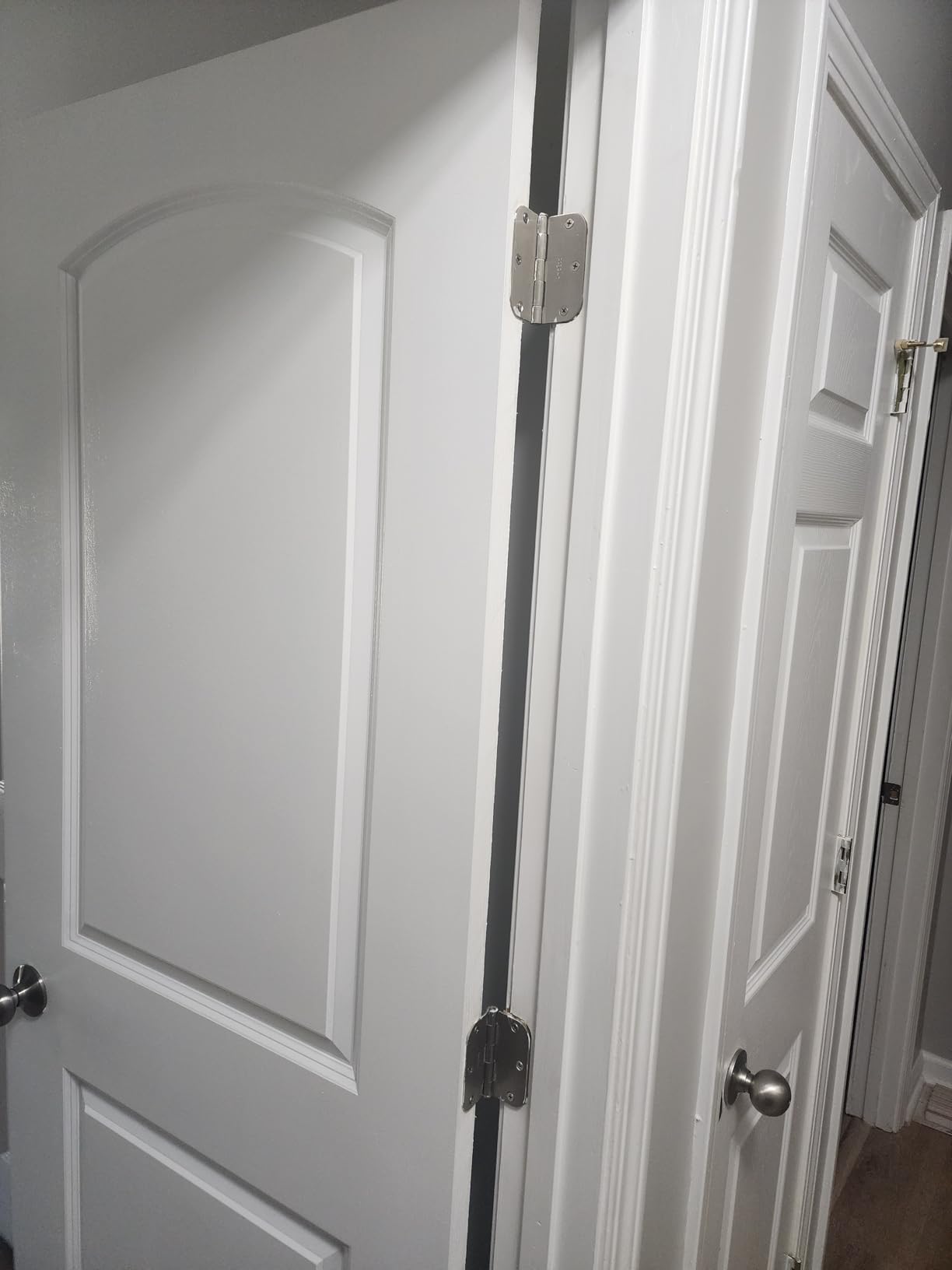 Door Hinges Brushed Nickel - 3 Pack Satin Nickel 3.5 Inch Rounded Interior Door Hinges with 5/8