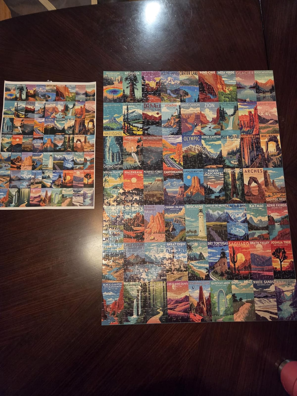 National Parks Puzzle for Adults 1000 Pieces,Travel Poster Landscape Puzzle Including Zion Yellowstone Yosemite, Nature Jigsaw Puzzles Scenery Mountain Scene customer photo 1