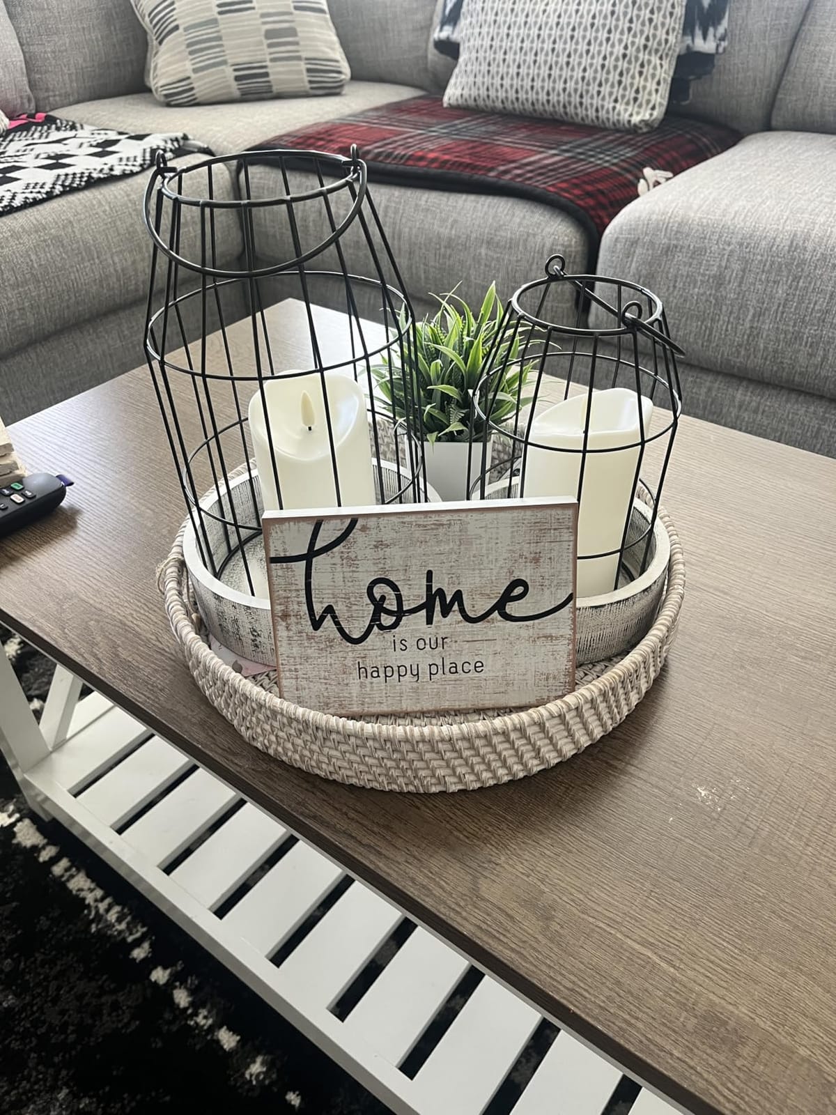 Rustic Farmhouse Lantern Decor Set of 2 - Stylish Decorative Lanterns customer photo 1