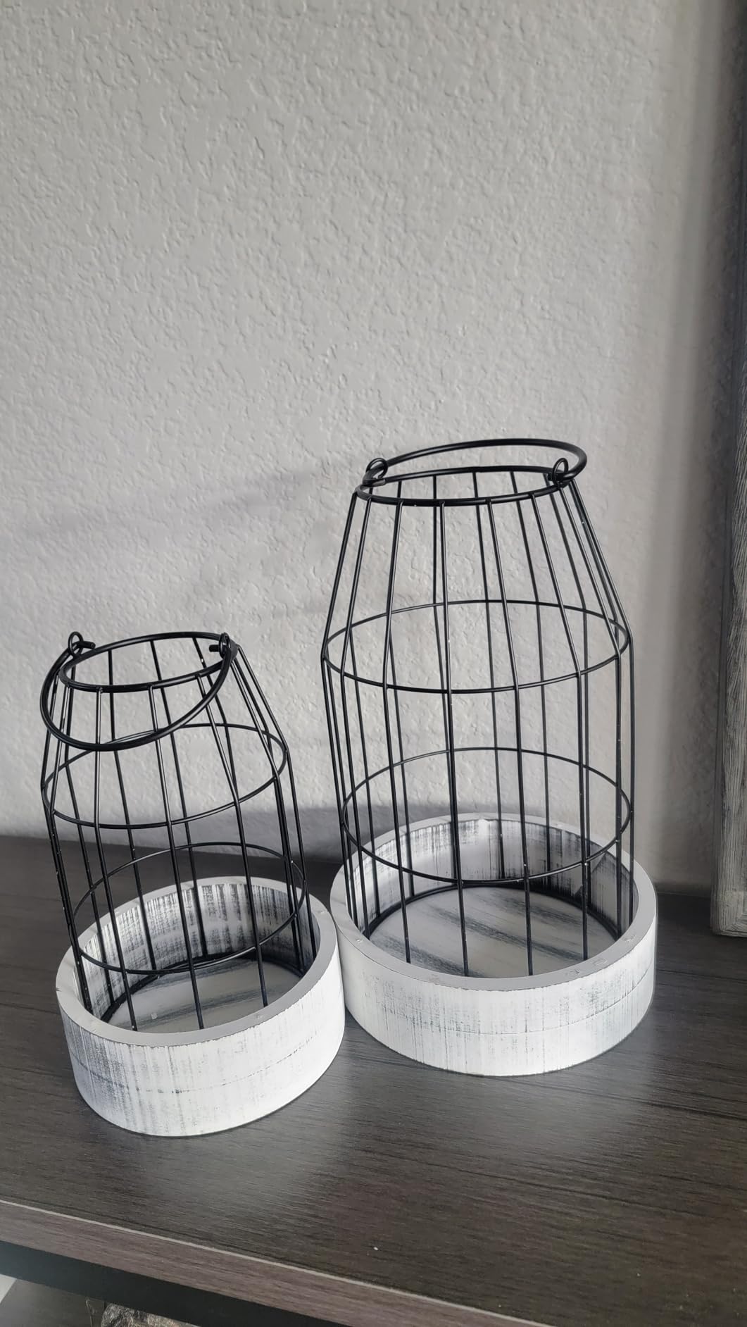 Rustic Farmhouse Lantern Decor Set of 2 - Stylish Decorative Lanterns customer photo 2