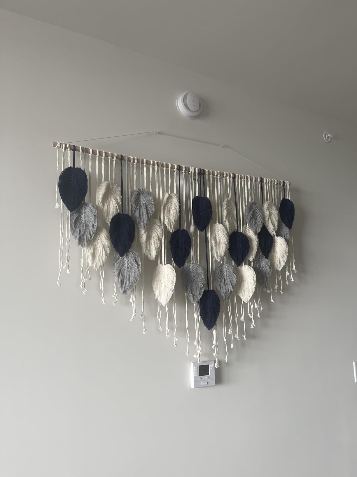 Weldomcor Macrame Wall Hanging Leaf Woven Tapestry Bohemian Chic Wall Hanging Feather Large Handmade Wall Art Decor for Bedroom Living Room Apartment Ornament, 39 inch customer photo 1