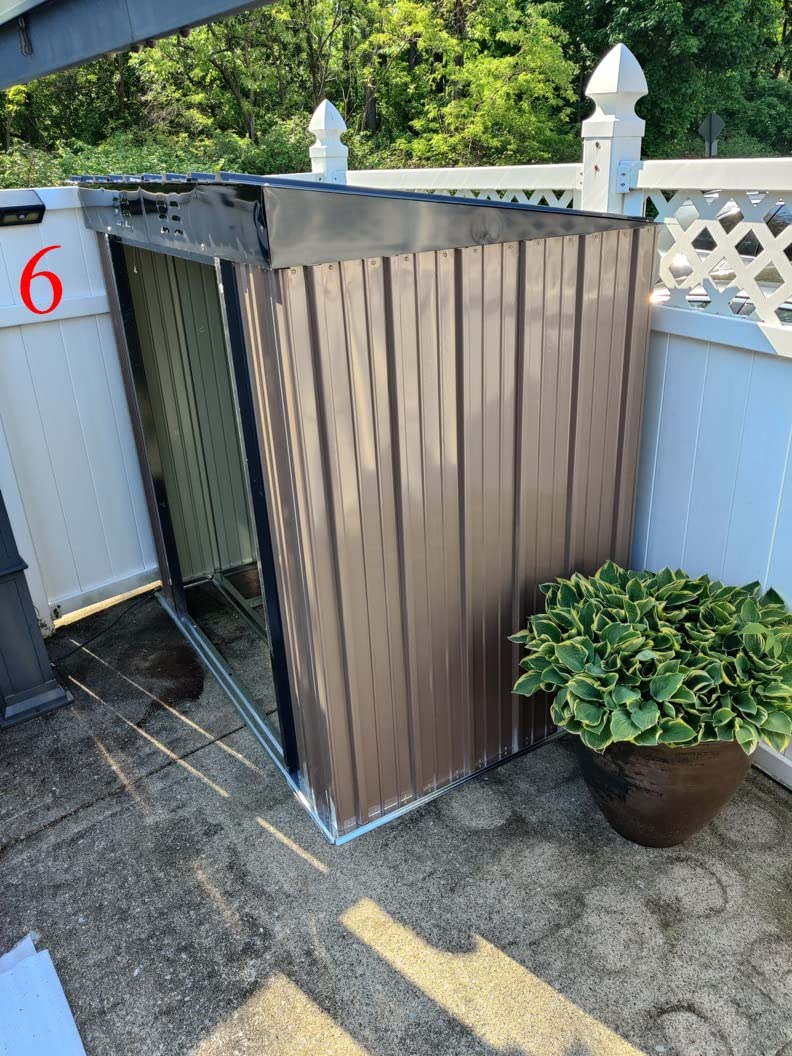 Gizoon 6x4 FT Outdoor Shed, Metal Garden Shed Lockable Doors, Dark Gray customer photo 1
