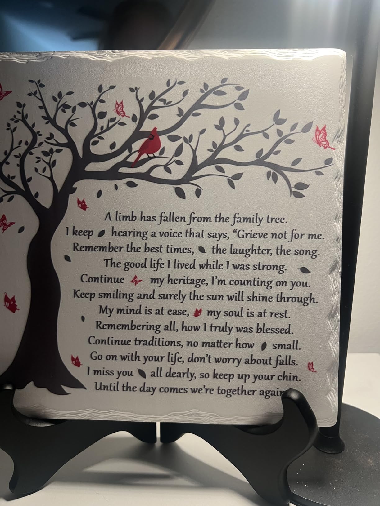 A Limb Has Fallen from The Family Tree Sympathy Plaque with Wooden Stand In loving memory of loved Wall Decor Table Decor Bereavement Condolences Gifts customer photo 2