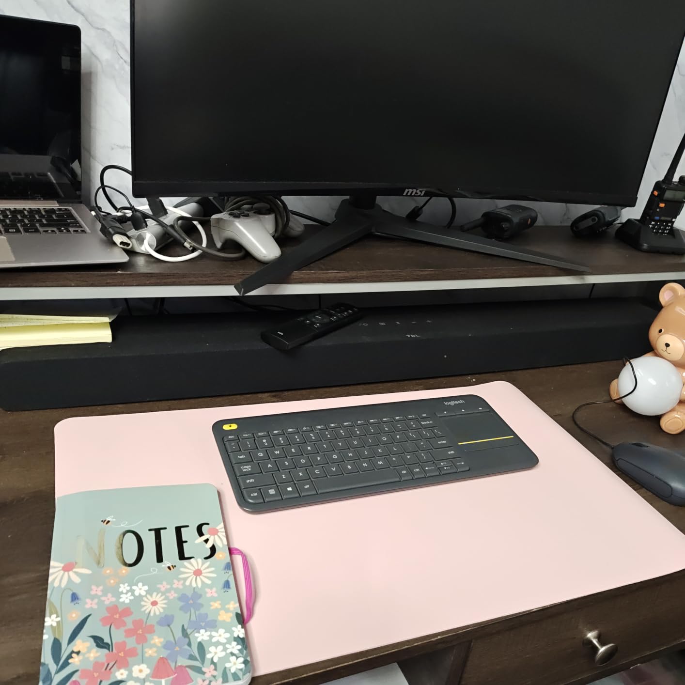 YSAGi Leather Desk Protector, Office Mat, Large Mouse Mat, Non-Slip PU Leather Blotter, Laptop Desk Mat, Waterproof Writing Pad for Office and Home (Black, 31.5