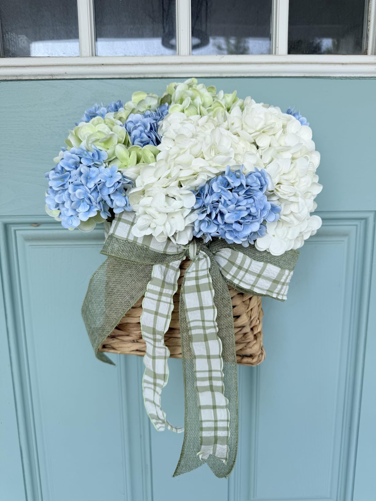 GYASVWU Woven Hanging Basket Water Hyacinth Hanging Wall Basket Wicker Handmade Baskets for Garden Farmhouse Home (Seagrass mouth) customer photo 2