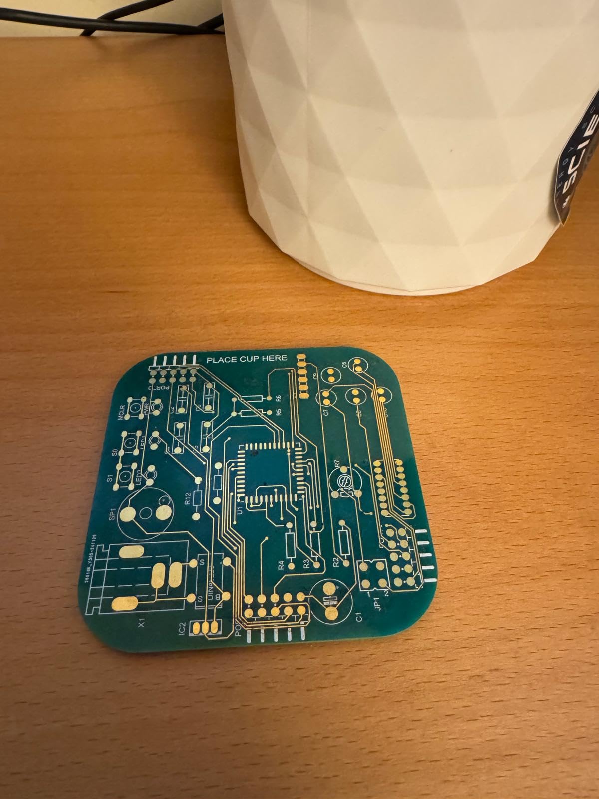 Coasters for Drinks in PCB-Design Green Coasters Decor with Immersion Gold Circuit Board for Coffee Table Bar Office Tech Gifts for Boyfriend Gamer Geek Engineer Dad Men Anniversary customer photo 2