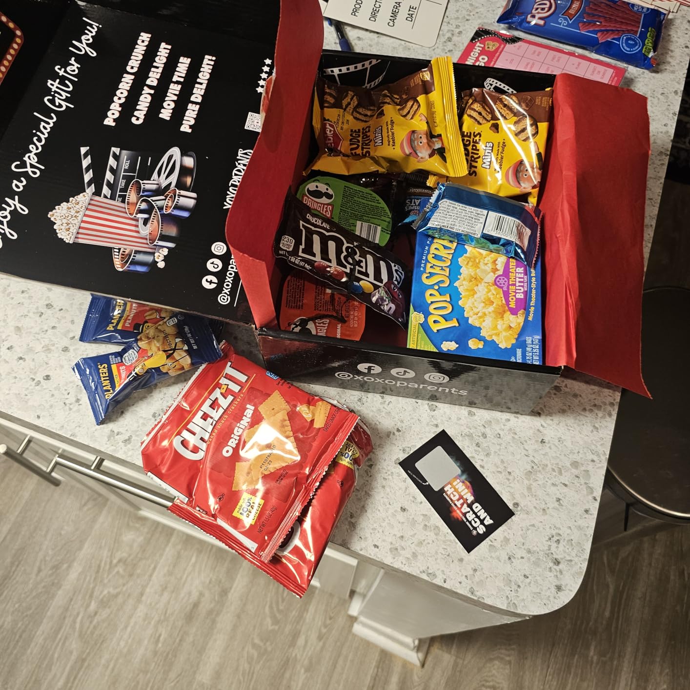 Movie Night Gift Basket 42-Piece Movie Night Supplies Box Popcorn Candy Set customer photo 2