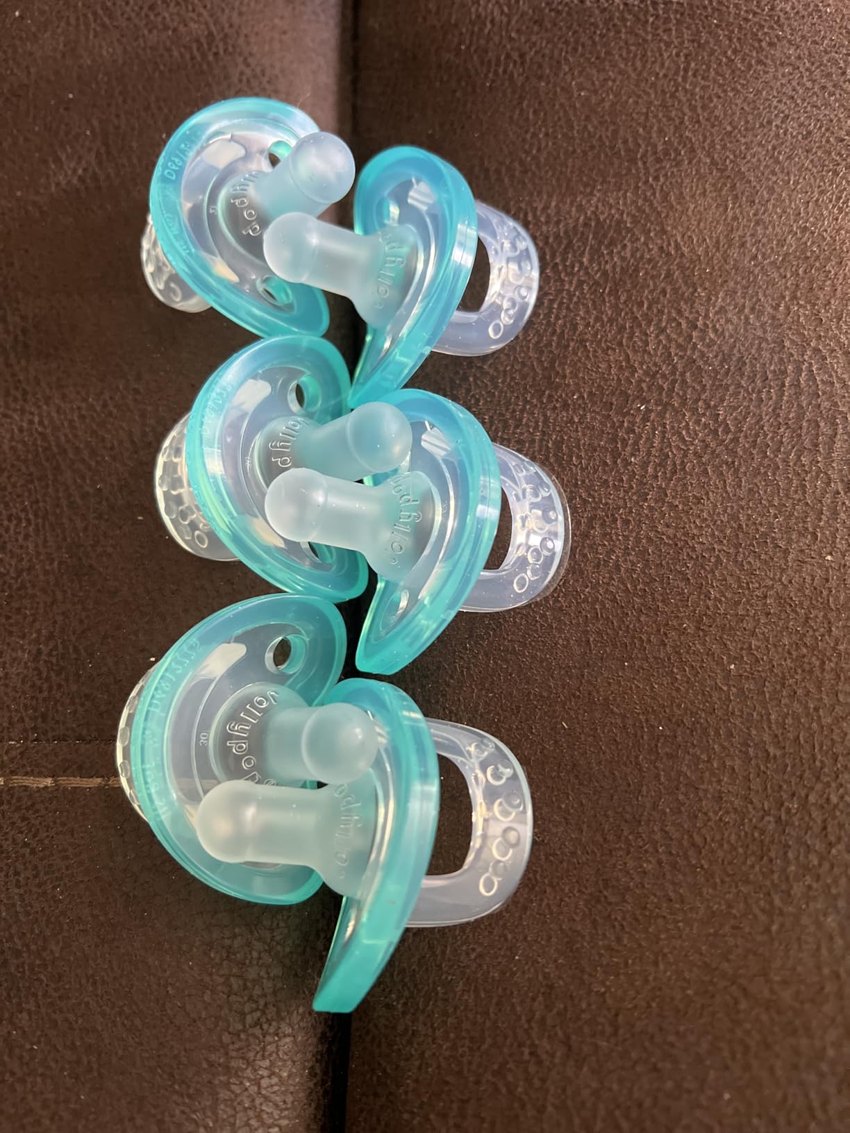 RaZbaby Jollypop Pacifier for Babies 3 Months and Up, USA Made, Natural Shaped Orthodontic Binky, Lovingly Shared in NICUs & Hospitals Worldwide, Medical-Grade 100% BPA-Free - 4 Pack - Blue customer photo 1