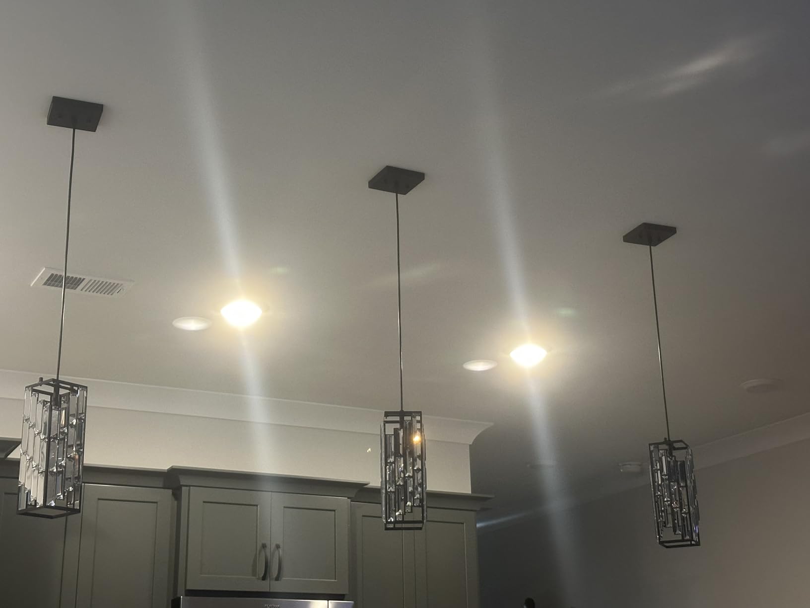 Black Pendant Lighting Modern Pendant Light, Mini Crystal Chandeliers,Adjustable Pendant Light Fixture for Kitchen Island Dinning Room Bedroom (2 Pack) customer photo 2