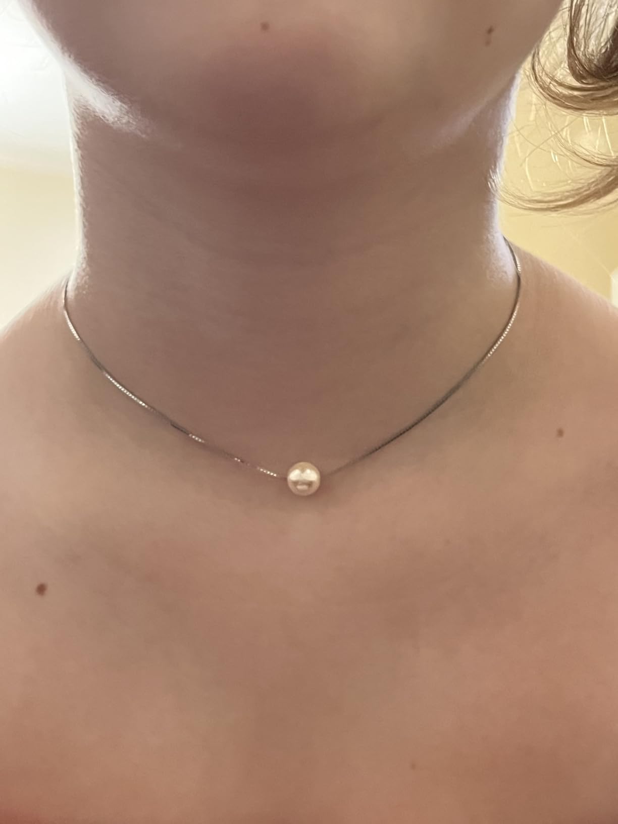 Sereney Sterling Silver Birthday Gifts Pearl Necklace for Girls Women customer photo 1