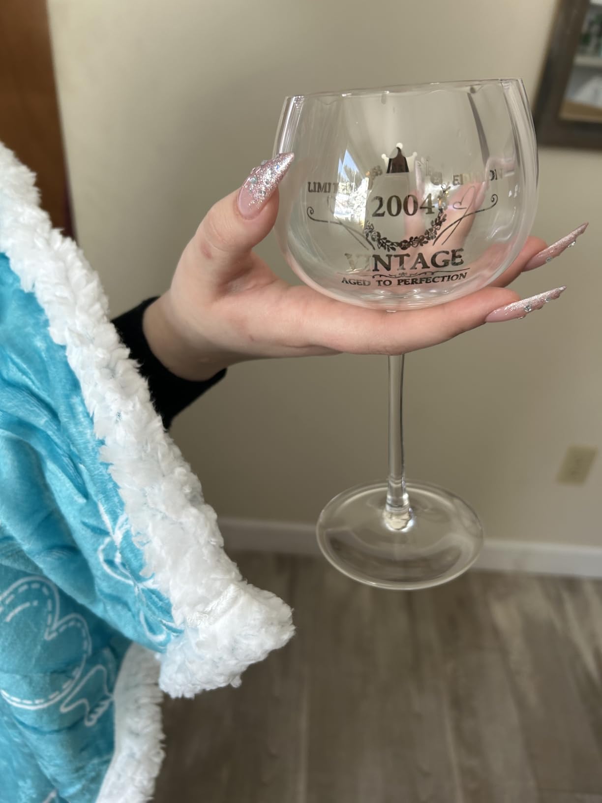 60th Birthday Gifts for Women, Vintage 1966 Engraved Wine Glass in Gift Box customer photo 2