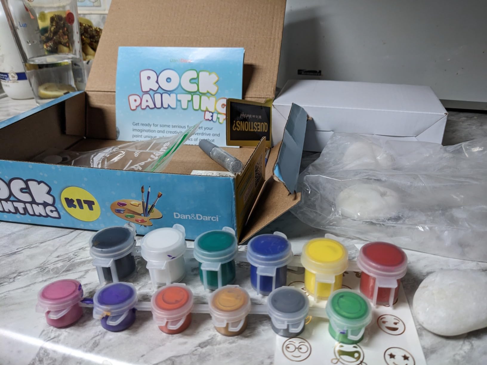 Dan&Darci Kids Rock Painting Kit - Glow in The Dark - Gifts Arts & Crafts for Boys and Girls Ages 6-12 - Craft Activities Kits - Creative Art Toys for 6, 7, 8, 9, 10, 11 & 12 Year Old Kid customer photo 2
