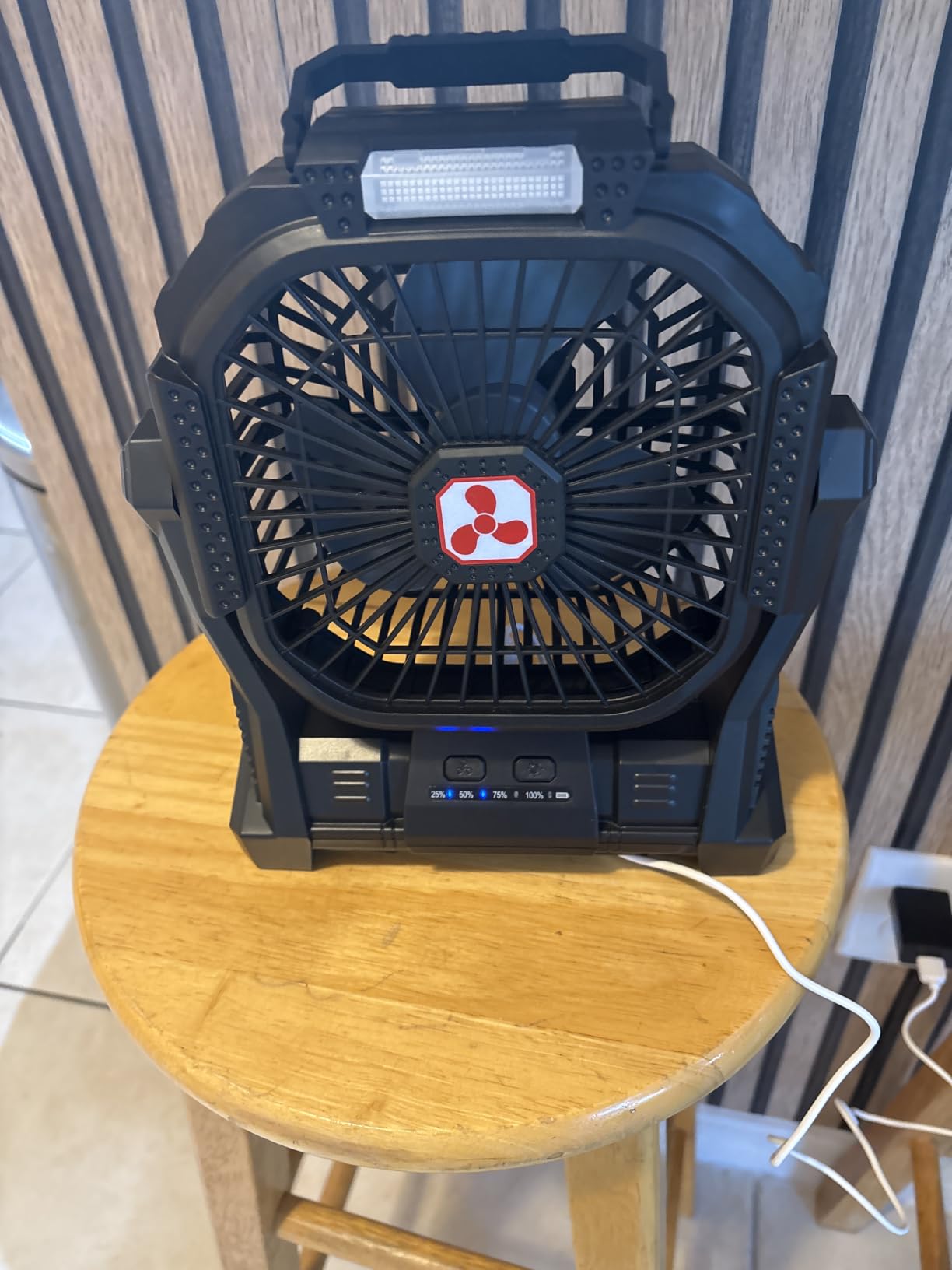 Portable Fan Rechargeable, 20000mAh Cordless Battery Powered Fan with LED Lantern Battery Operated for Travel Bedroom Home Camping Tent Office Beach Desk Fishing Table customer photo 1