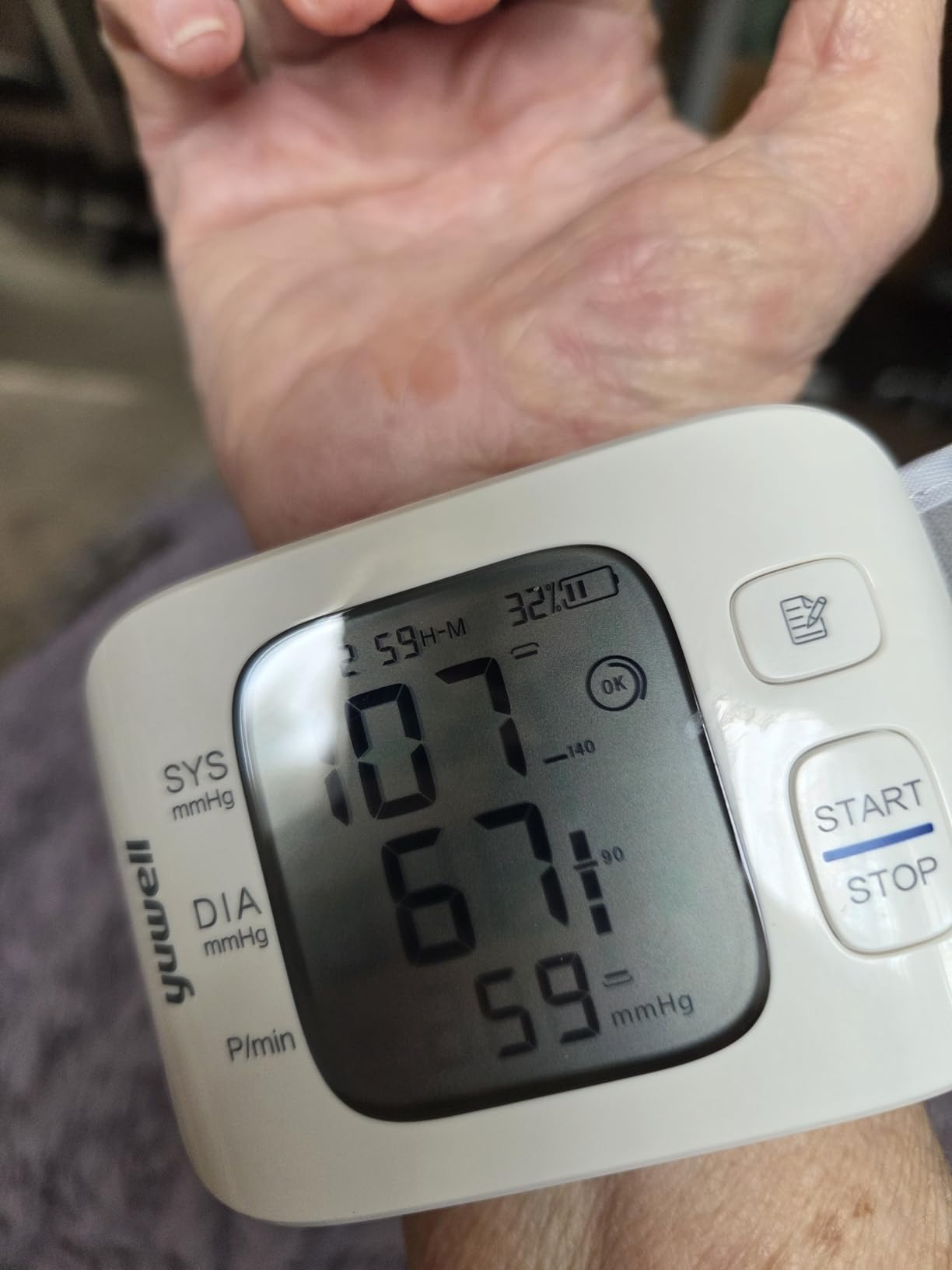 yuwell Wrist Blood Pressure Monitor | Clinical Accuracy, BP Machine for Home Use | Ultra Light Weight, Smart Inflation Blood Pressure Cuff, Large Display, 74 Readings, Rechargeable customer photo 2