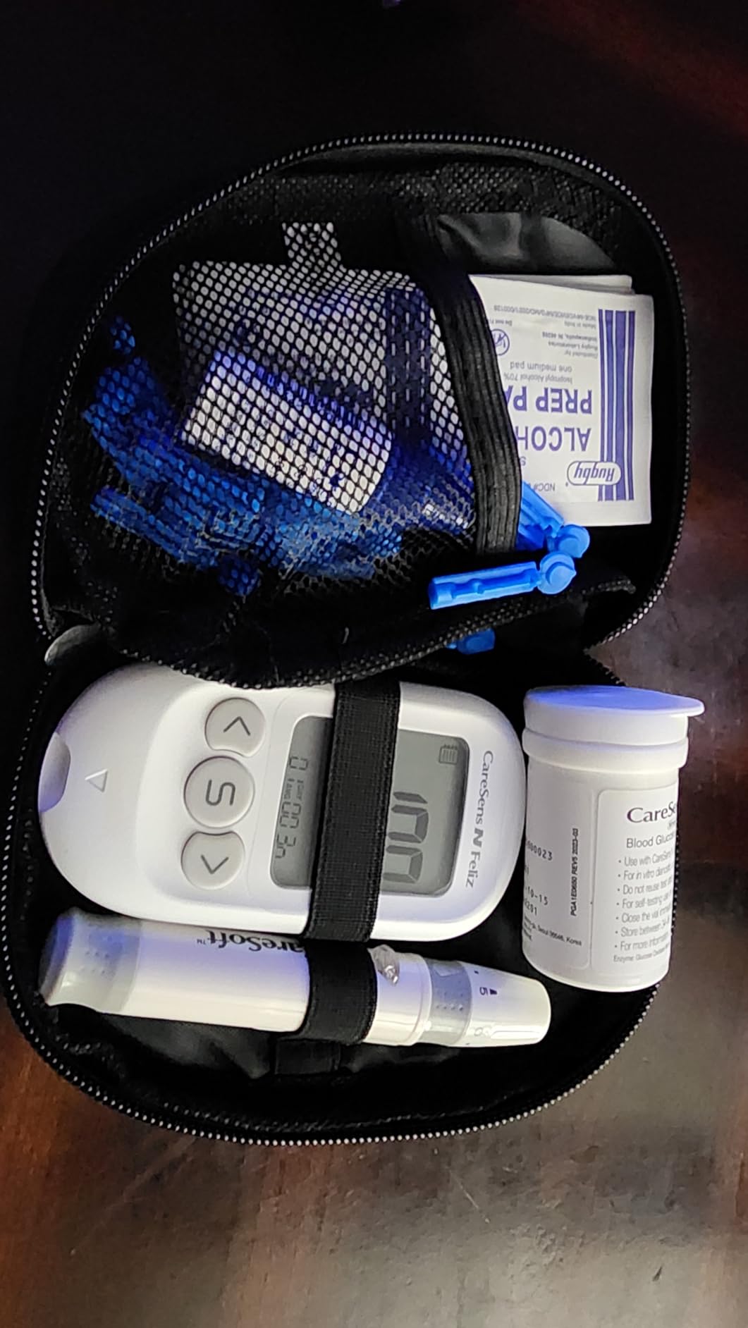 CareSens N Feliz Blood Glucose Monitoring Kit with 100 Blood Sugar Test Strips, 100 Lancets, 1 Blood Glucose Meter, 1 Lancing Device, 1 Control Solution, Travel Case for Diabetes Testing Kit for Personal Use customer photo 2