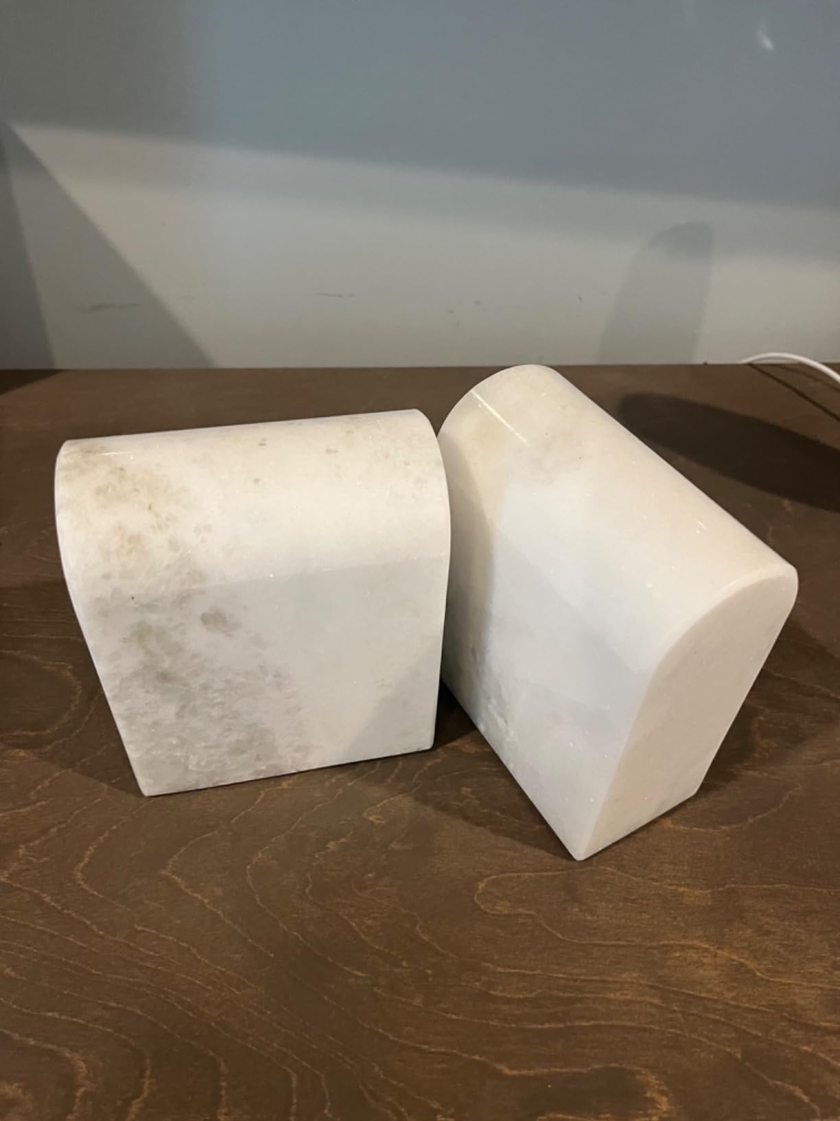 Koville African Natural Marble Bookends for Shelves, Non-Slip Book Ends, 13LBS Ultra Heavy Duty Marble Book Holder Organizer, Apartment Decor for Movies/CD/Video Games(Namib Fantasy) customer photo 2