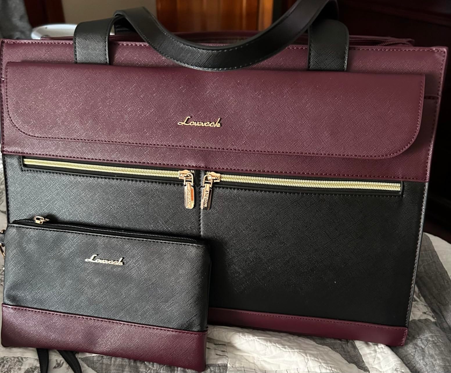LOVEVOOK Laptop Bag for Women 15.6 Inch Tote Work Professional Leather Computer Briefcase Waterproof Handbag Shoulder Large Capacity Business Teacher Office Crossbody Purse customer photo 2