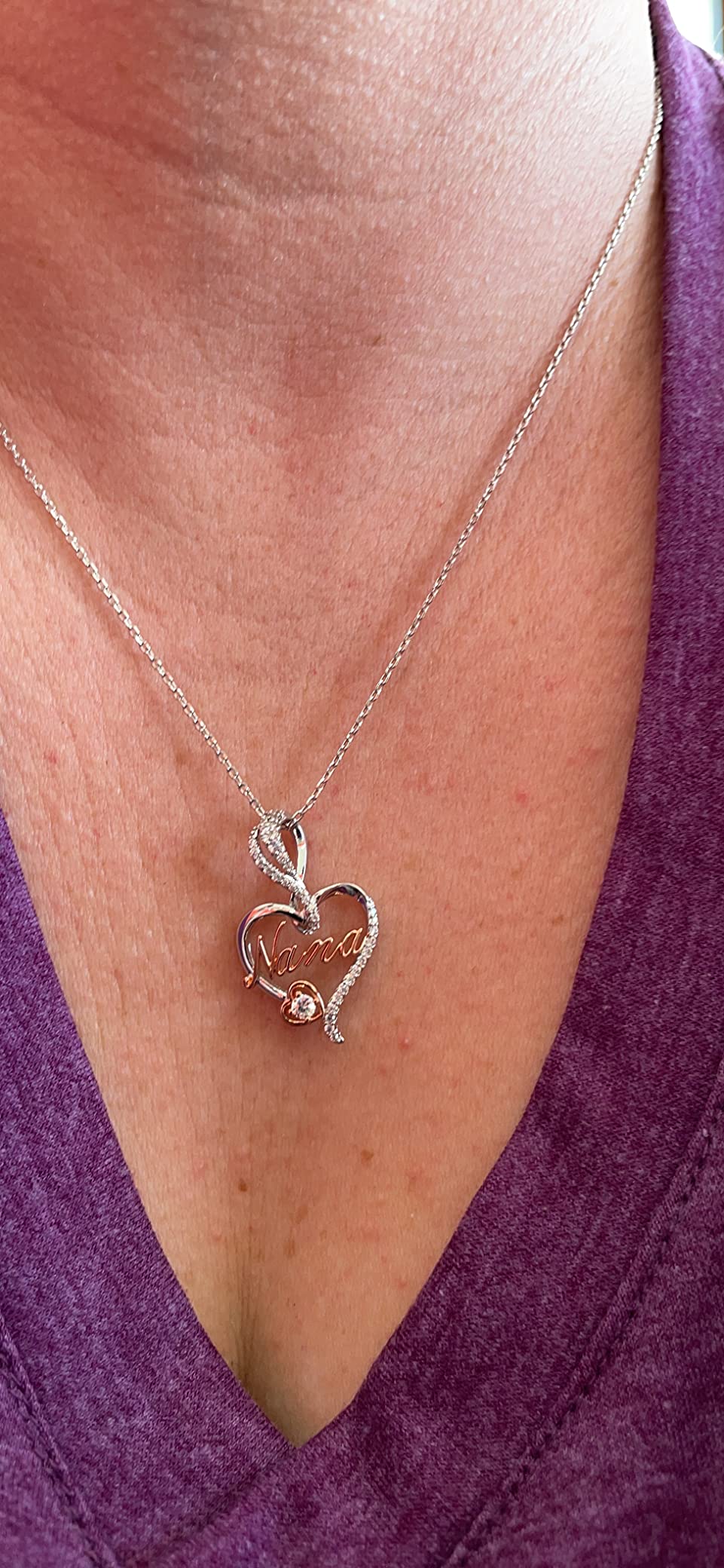 BFF&UNICORN Gifts for Women, Sterling Silver Mom Nana Grandma Necklace for Women, Birthday Mothers Day Jewelry Gifts for Mom Grandma Wife from Daughter Son customer photo 2