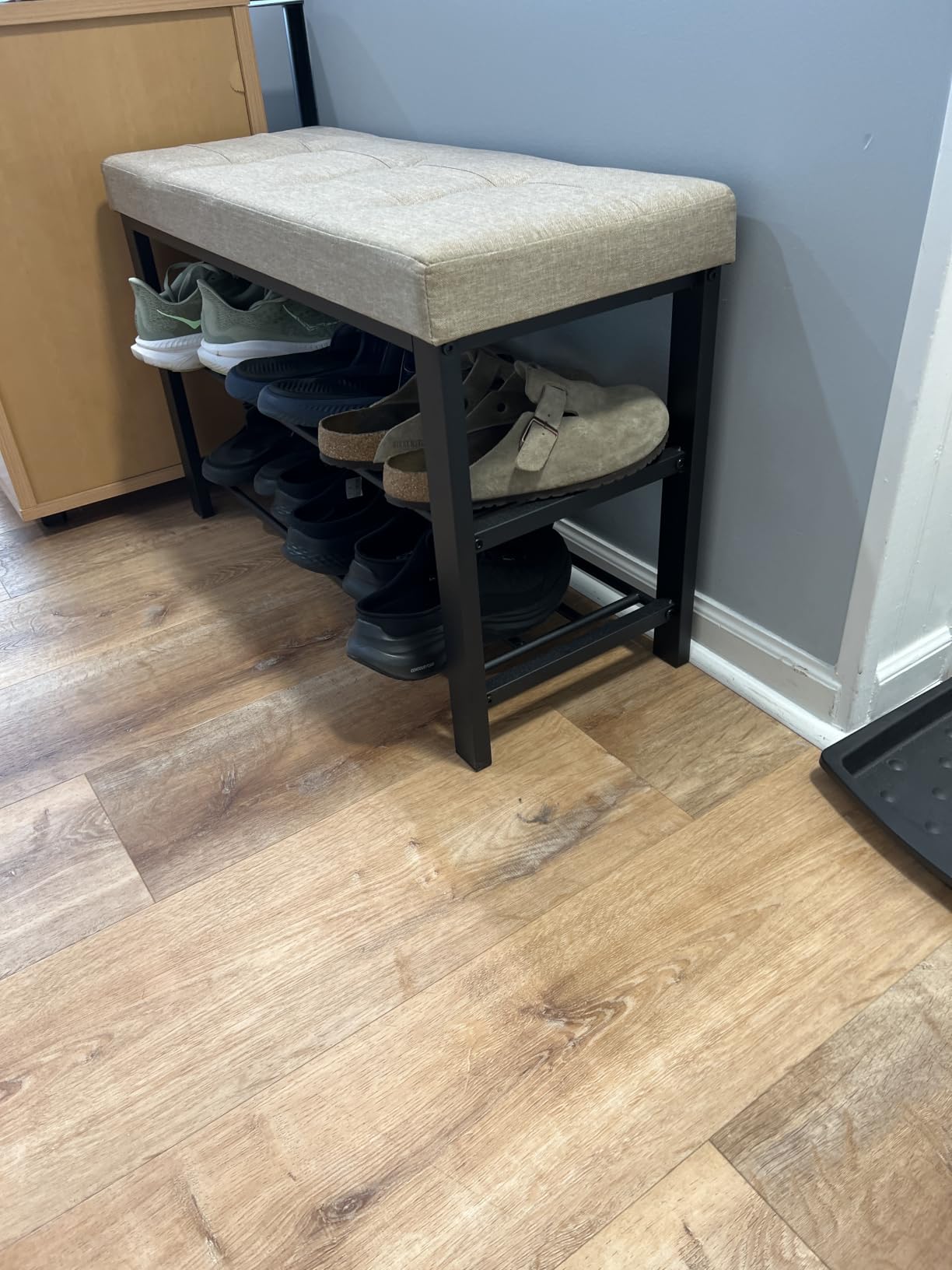 SONGMICS Shoe Bench, Storage Bench, Entryway Bench with Cushion customer photo 2