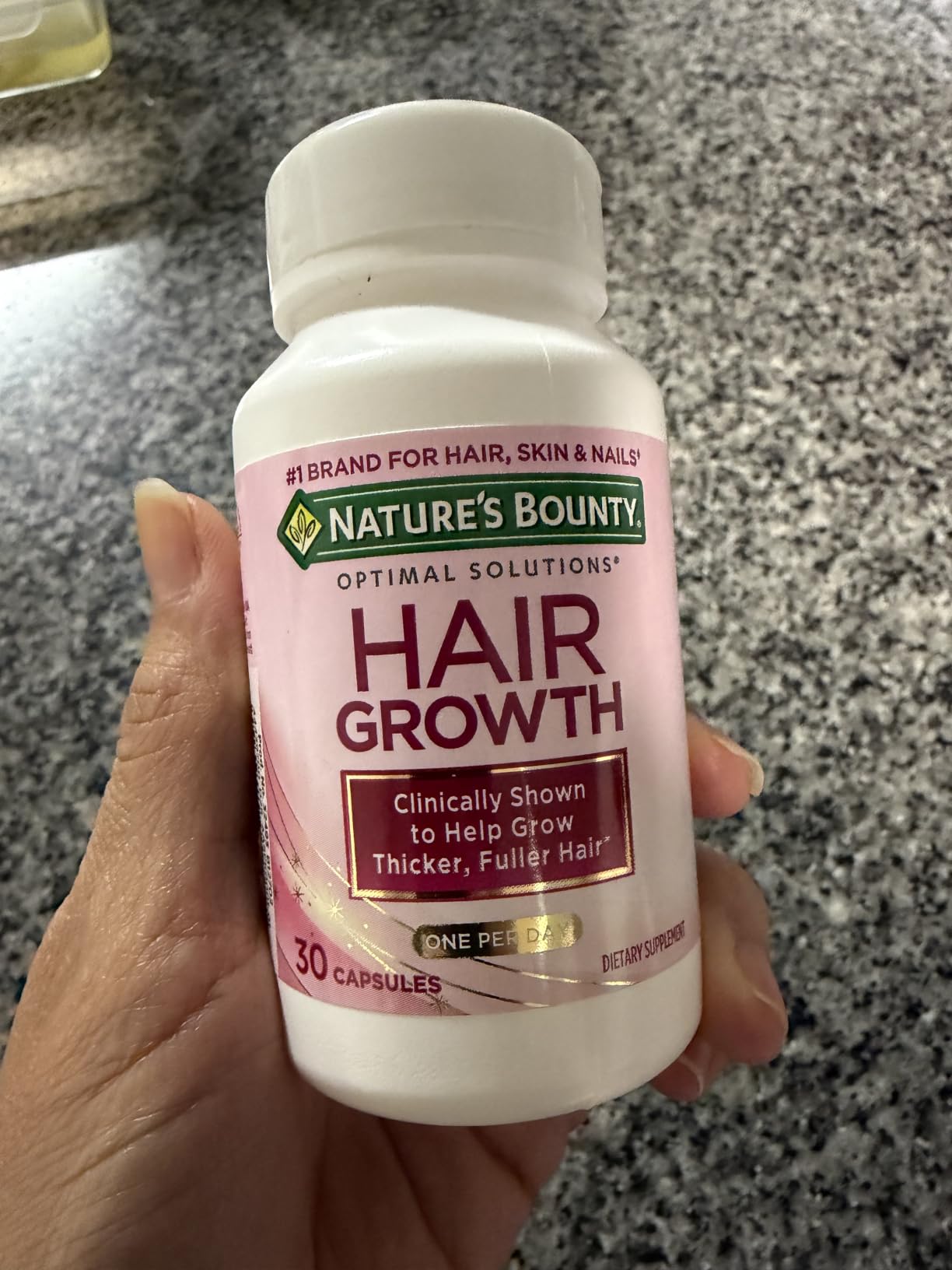 Nature's Bounty Optimal Solutions Hair Growth Vitamin Supplement, 30 Count customer photo 1