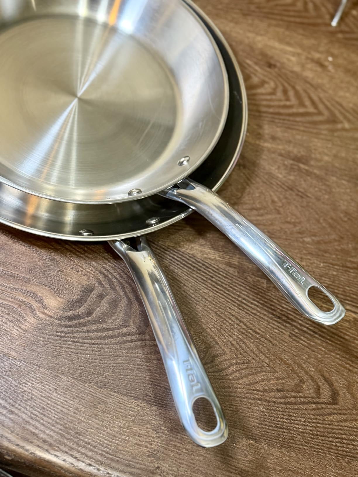 T-fal Stainless Steel Pots and Pans Set 11 Piece, Induction, Oven Broiler Safe 500F, Kitchen Cooking Set w/Fry Pans, Saucepans, Saute Pan, Steamer, Cookware, Dishwasher Safe, Silver customer photo 1