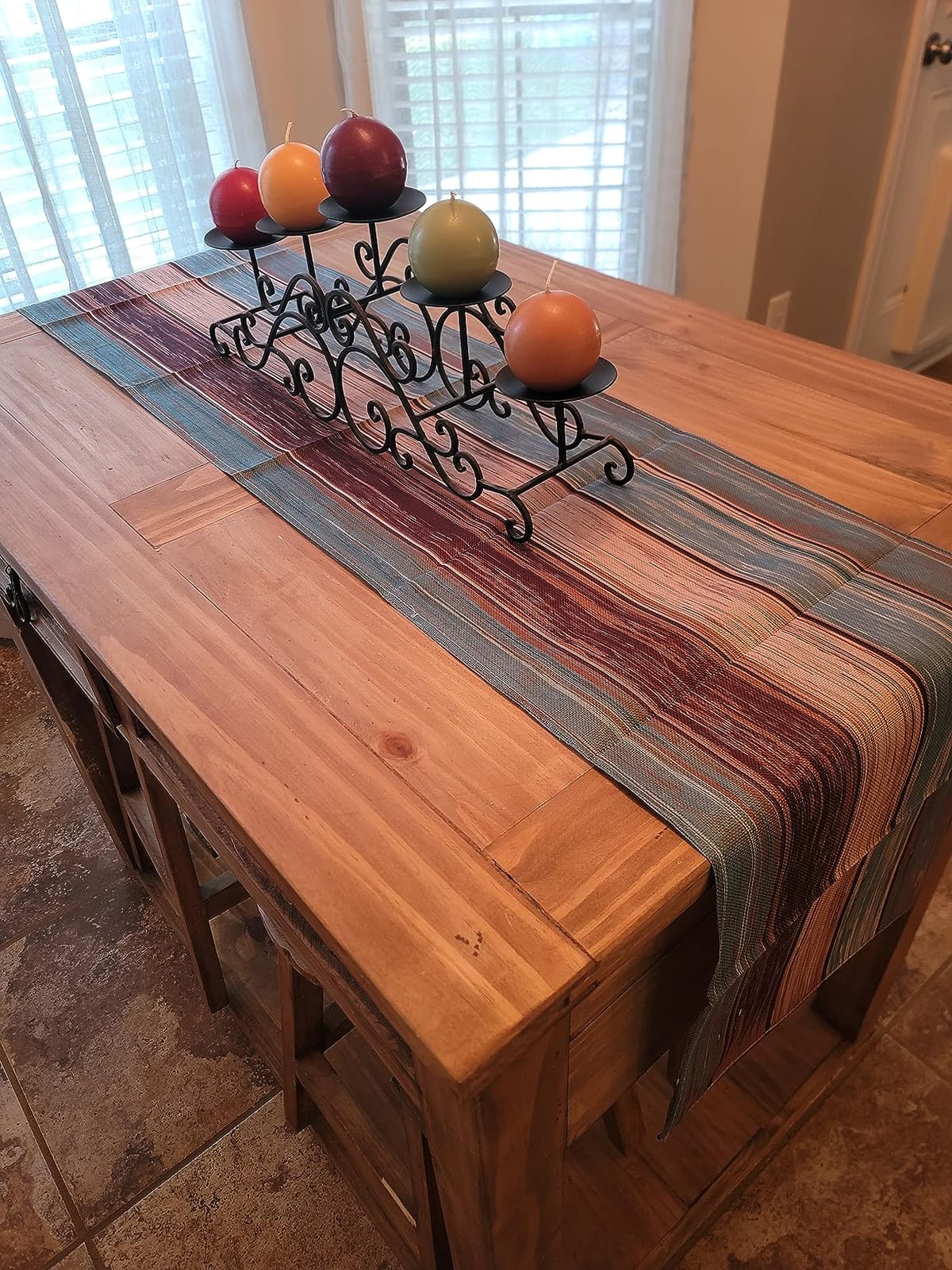 ArtSocket Table Runner and Placemats Set of 6, Vintage Blue Gray Art customer photo 1