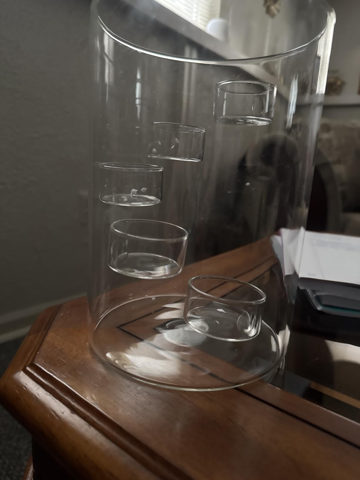 Glass Hurricane Candle Holder for Tea Light, Clear Cylinder Pillar Candle Holder for Table Centerpiece Decorations, Hurricane Glass Candle Holders for Dining Room Wedding Parties Home Decorations customer photo 1
