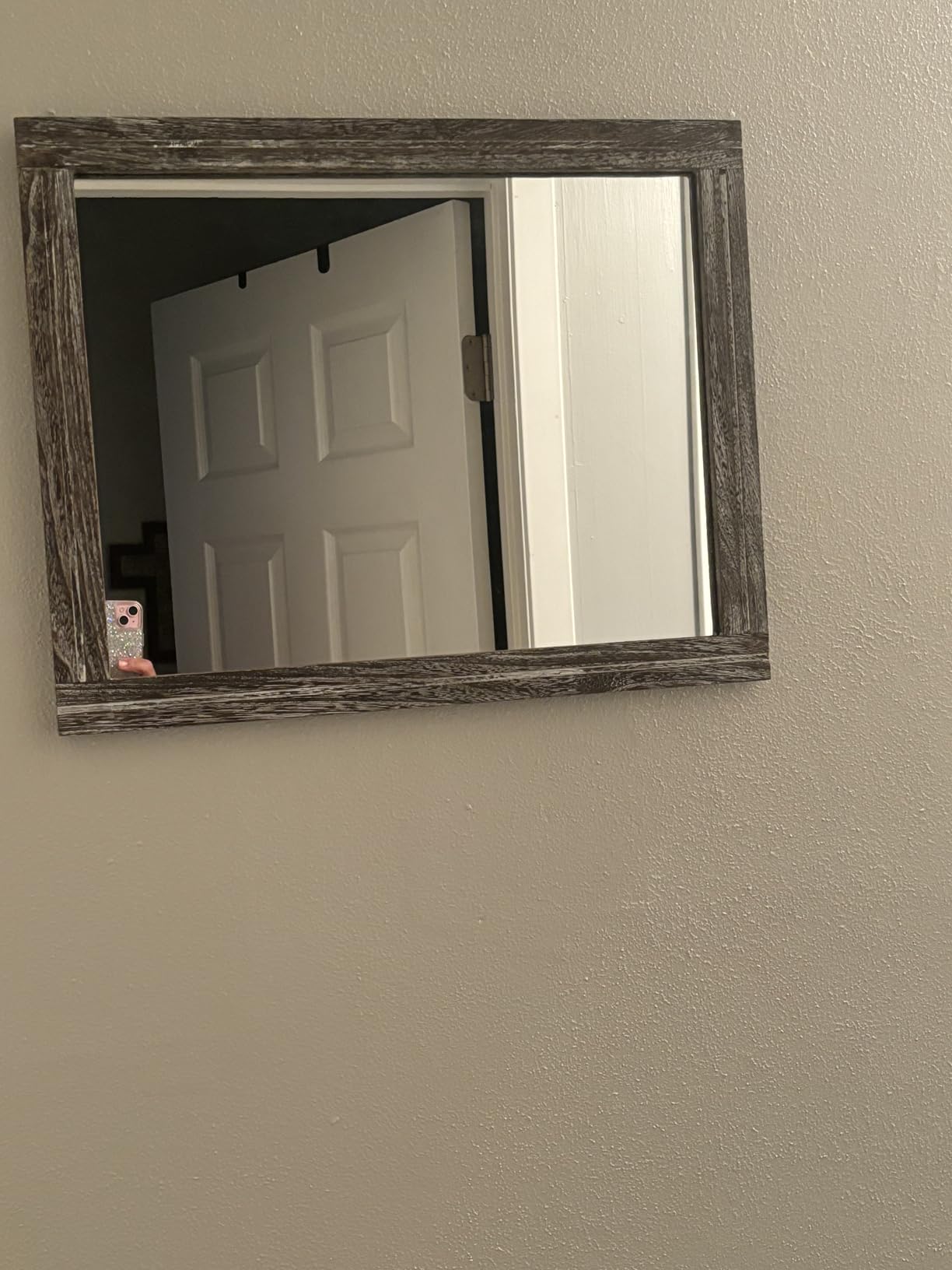 AAZZKANG Rustic Wall Mirror Rectangle Wood Framed Large 20