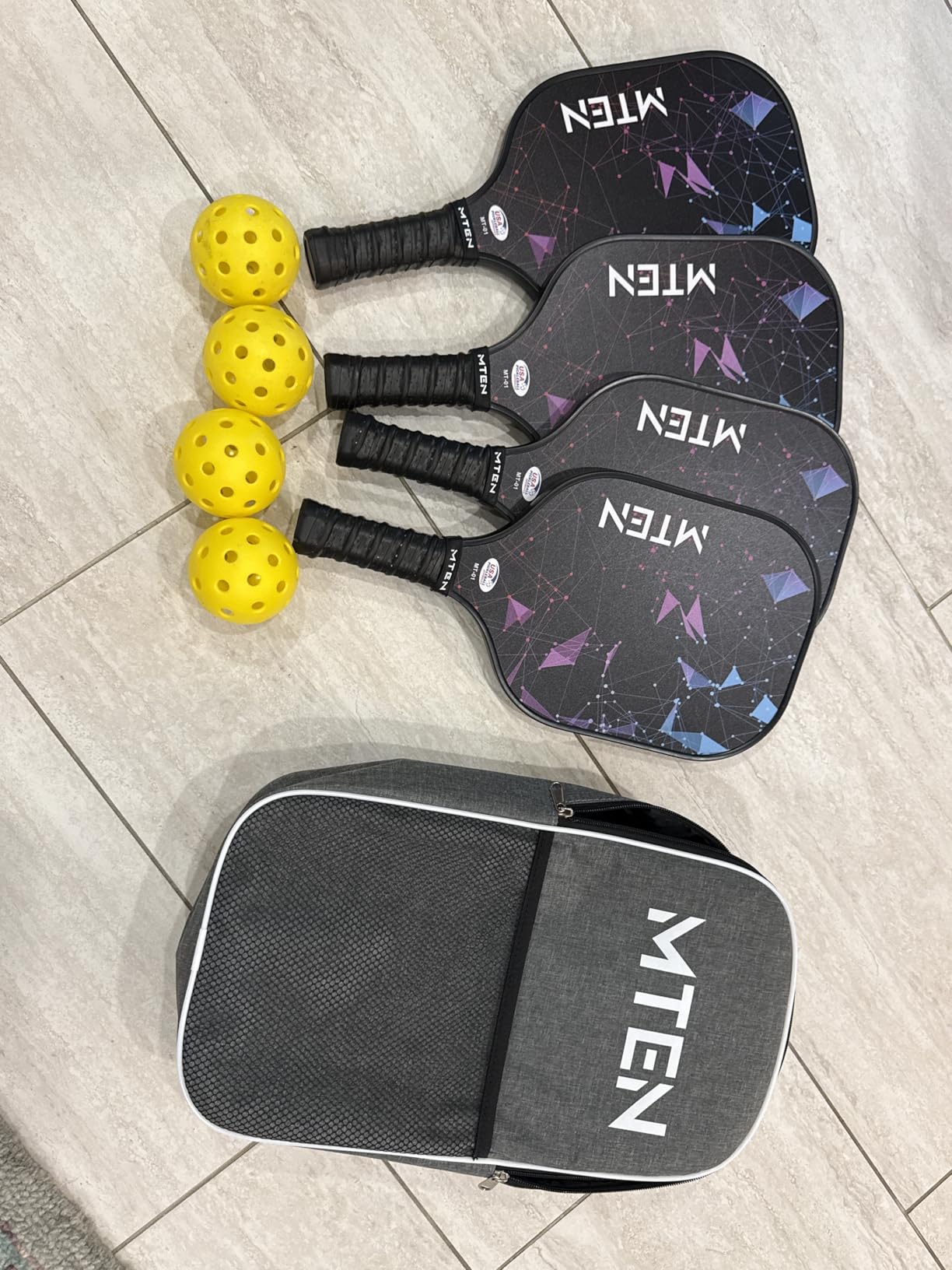 MTEN Pickleball Paddles Set of 2/4/1, USAPA Approved Fiberglass Rackets customer photo 1