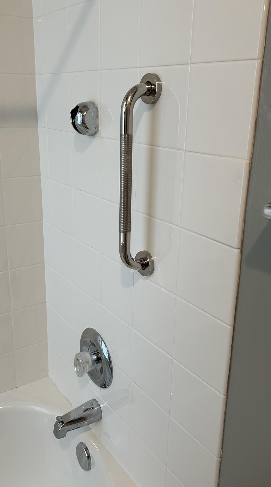 Grab Bars for Shower, 16 Inch Shower Handle, 2 Pack, Polished Nickel | Grab Bars for Bathroom, Stainless Steel, Anti-Slip Textured Grip, 1-Inch Diameter, Wall-Mounted Safety Support for Seniors customer photo 2