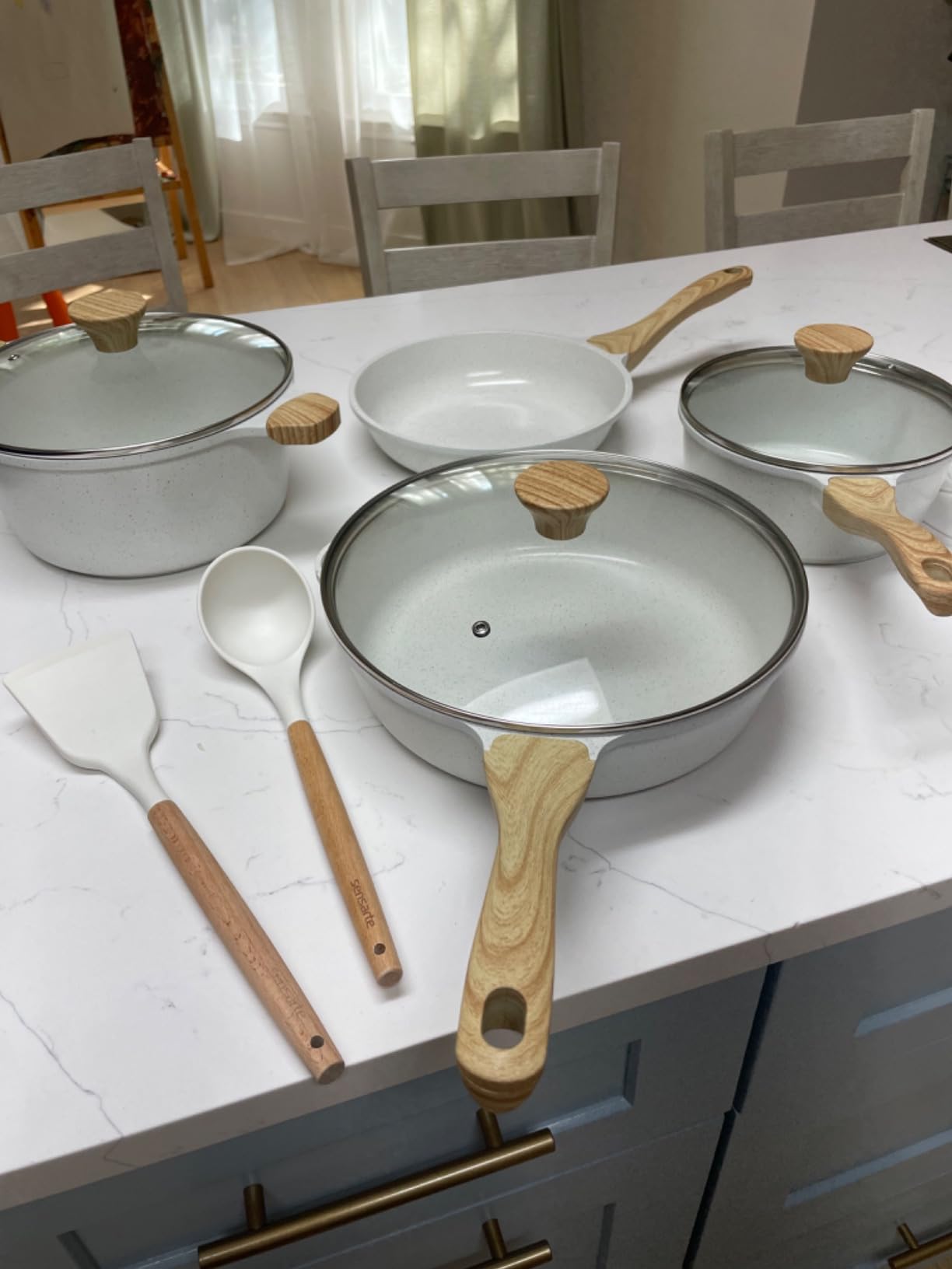 SENSARTE Nonstick Ceramic Cookware Set, 13-pcs Non-toxic Pots and Pans Set customer photo 2