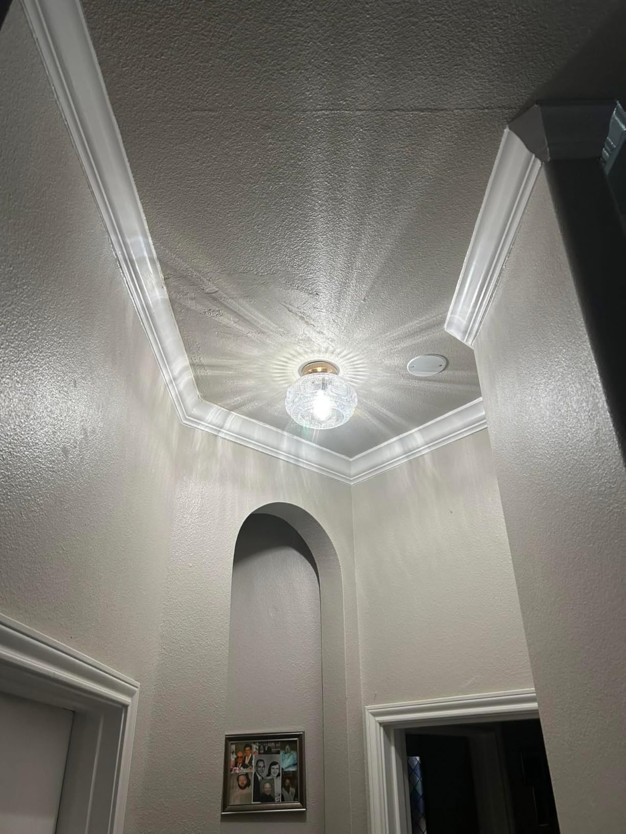 Globe Glass Semi Flush Mount Ceiling Light Fixture, Vintage Gold customer photo 2