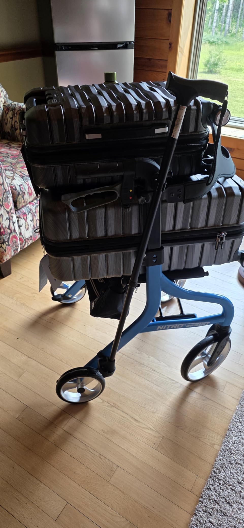 Drive Medical Nitro Sprint Rollator Walker with Seat, Standard Size, Red | Lightweight Rollator with Large Wheels Offers Compact Folding Design for Standard Size Everyday Comfort customer photo 2