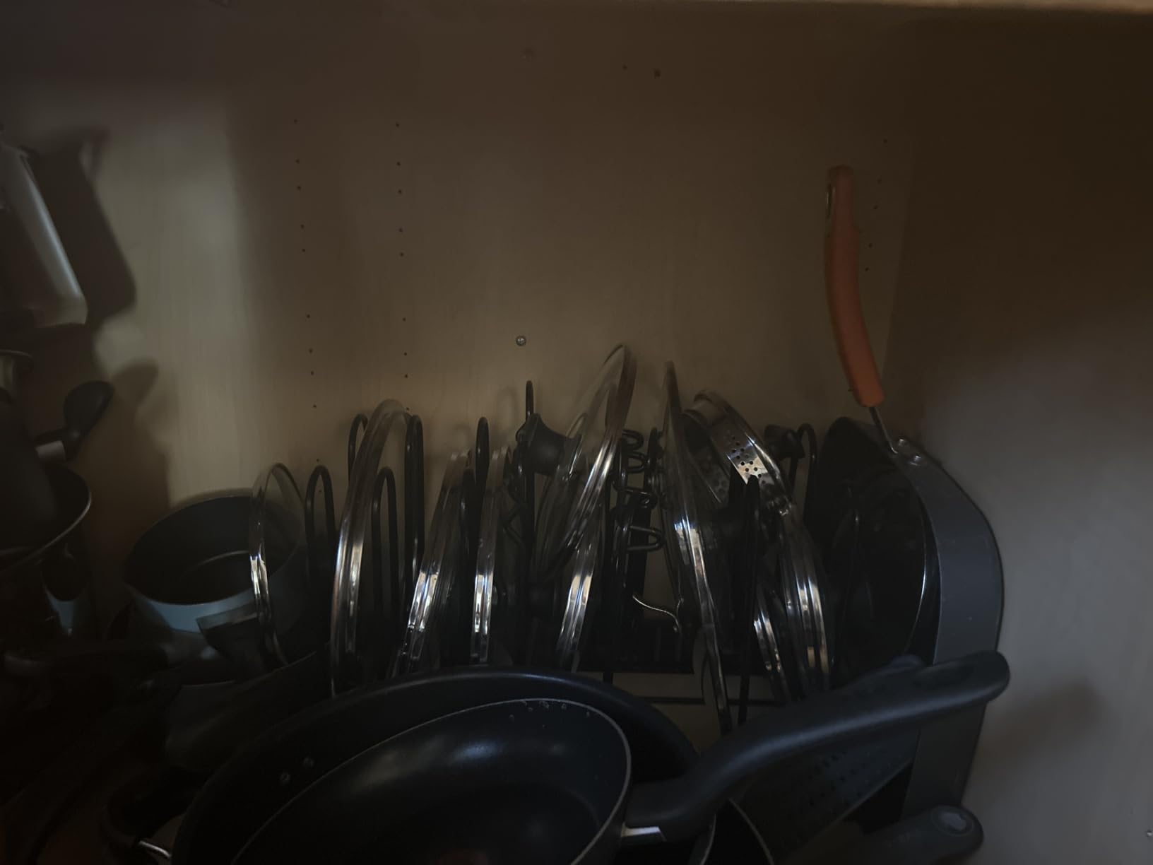 Pots and Pans Organizer Under Cabinet - 8-Tier Adjustable Pan Organizer Rack for Cabinet - Heavy-Duty Pot & Pan Organizer - Perfect to Store Pots, Pans, Lids - Easy Kitchen Organization and Storage customer photo 2