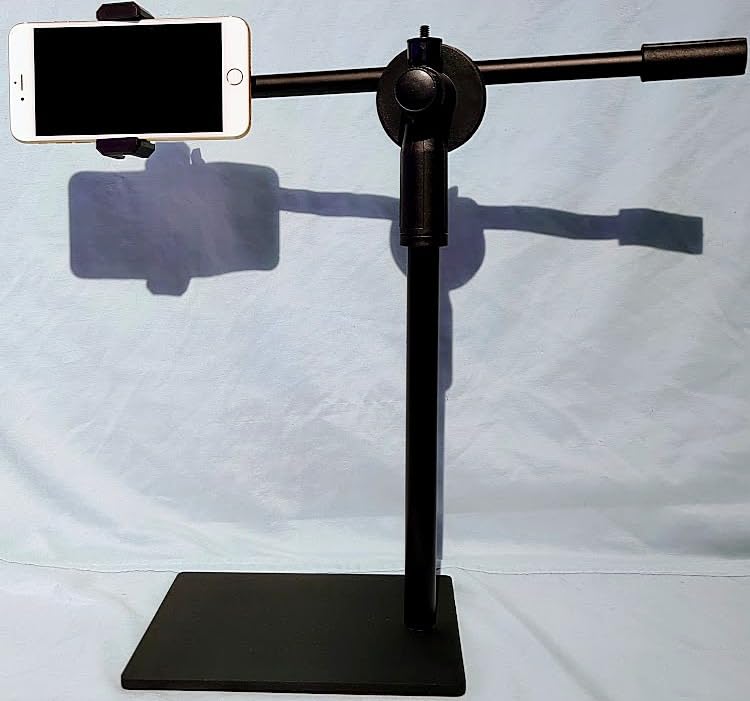 HVAYING Overhead Phone and Camera Mount Stand for YouTube Live Video Cooking Makeup and Crafts - Compatible with iPhone Logitech Webcam customer photo 2