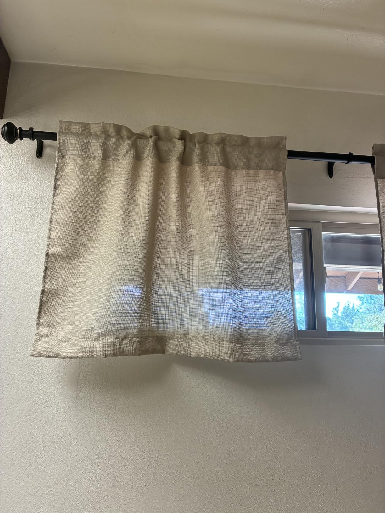 Chyhomenyc 2 Panels White Kitchen Curtains 36 Inch Length Tier Curtain customer photo 2