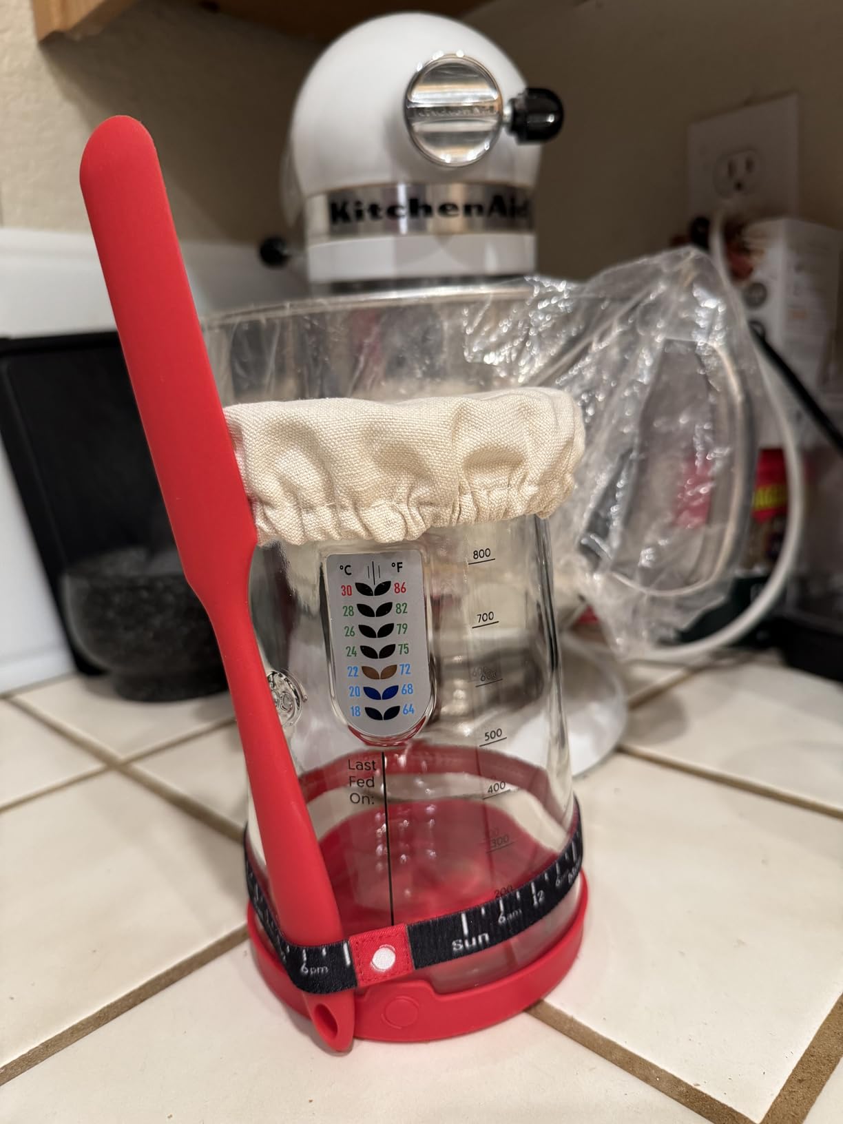 KNEADACE Pro Sourdough Bread Starter Kit - 34 oz Large Capacity Sourdough Starter Jar with 5 unique features for the perfect sour dough bread & sourdough starter kit - sourdough supplies (KA06) customer photo 2
