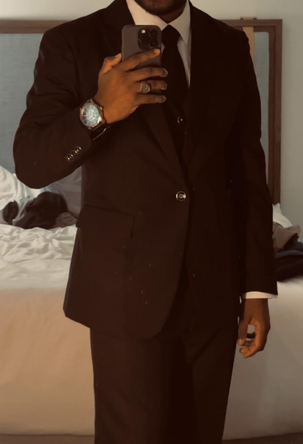 MAGE MALE Mens Suits Slim Fit 3 Piece Elegant Tuxedo Suit Set for Business customer photo 2