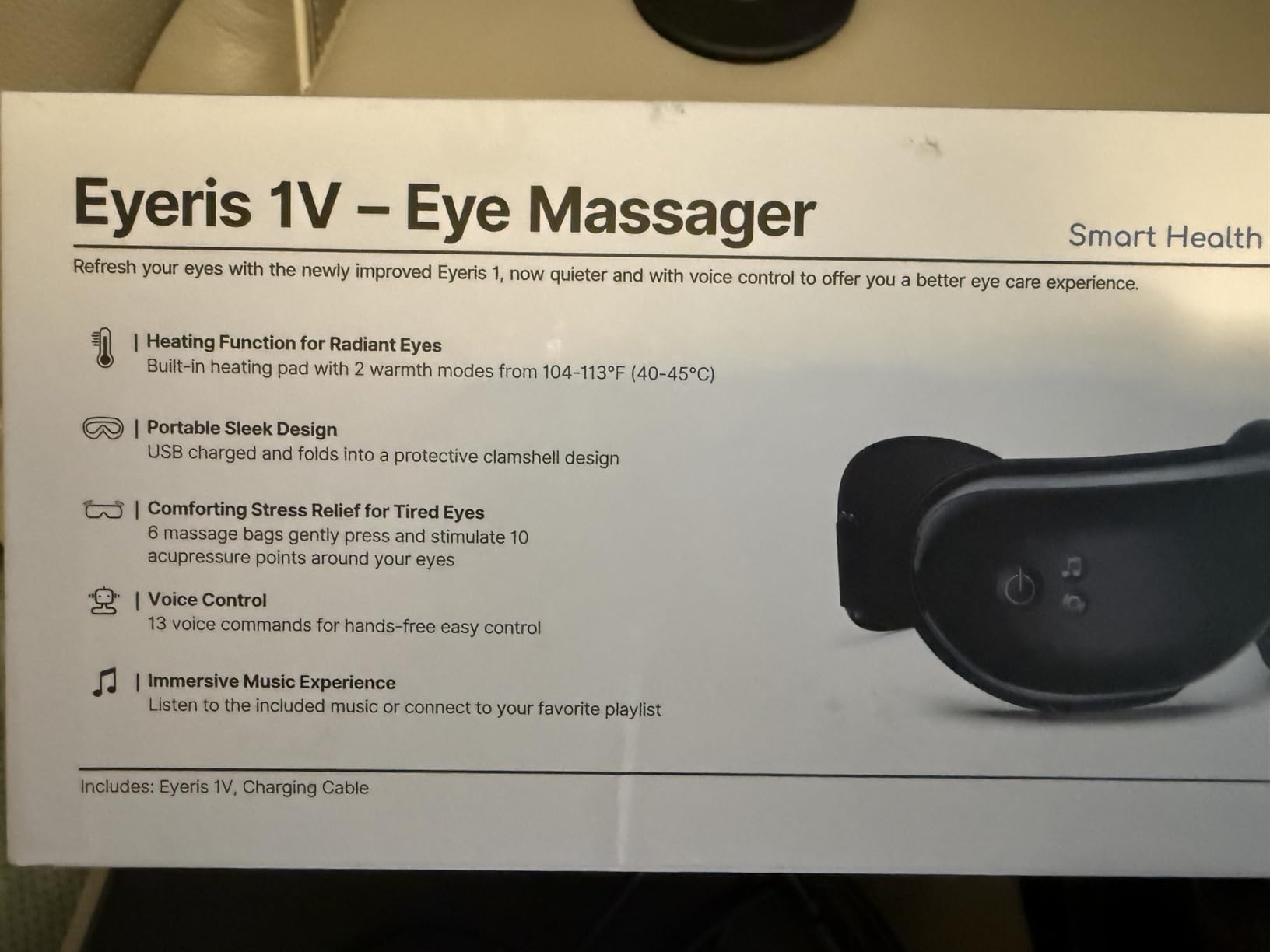 RENPHO Eyeris 3 Eye Massager with Heat and Cooling, Massaging Eye Mask | Voice Control, Vibration & Compression Massager for Dry Eyes & Head Tension, FSA Eligible HSA, Gifts for Women & Men customer photo 1