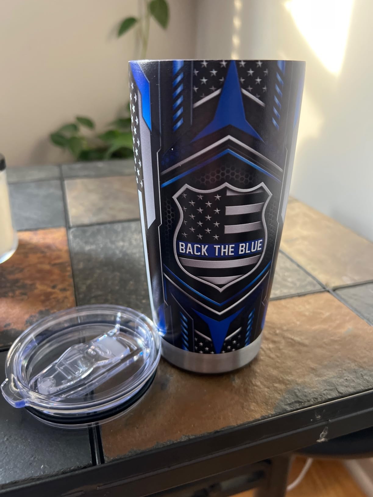 SANDJEST Step Dad Gifts Tumbler 20oz Travel Mug Cup Gift for Bonus Dad Stepfather Stepdad Gift from Step Daughter Son customer photo 2