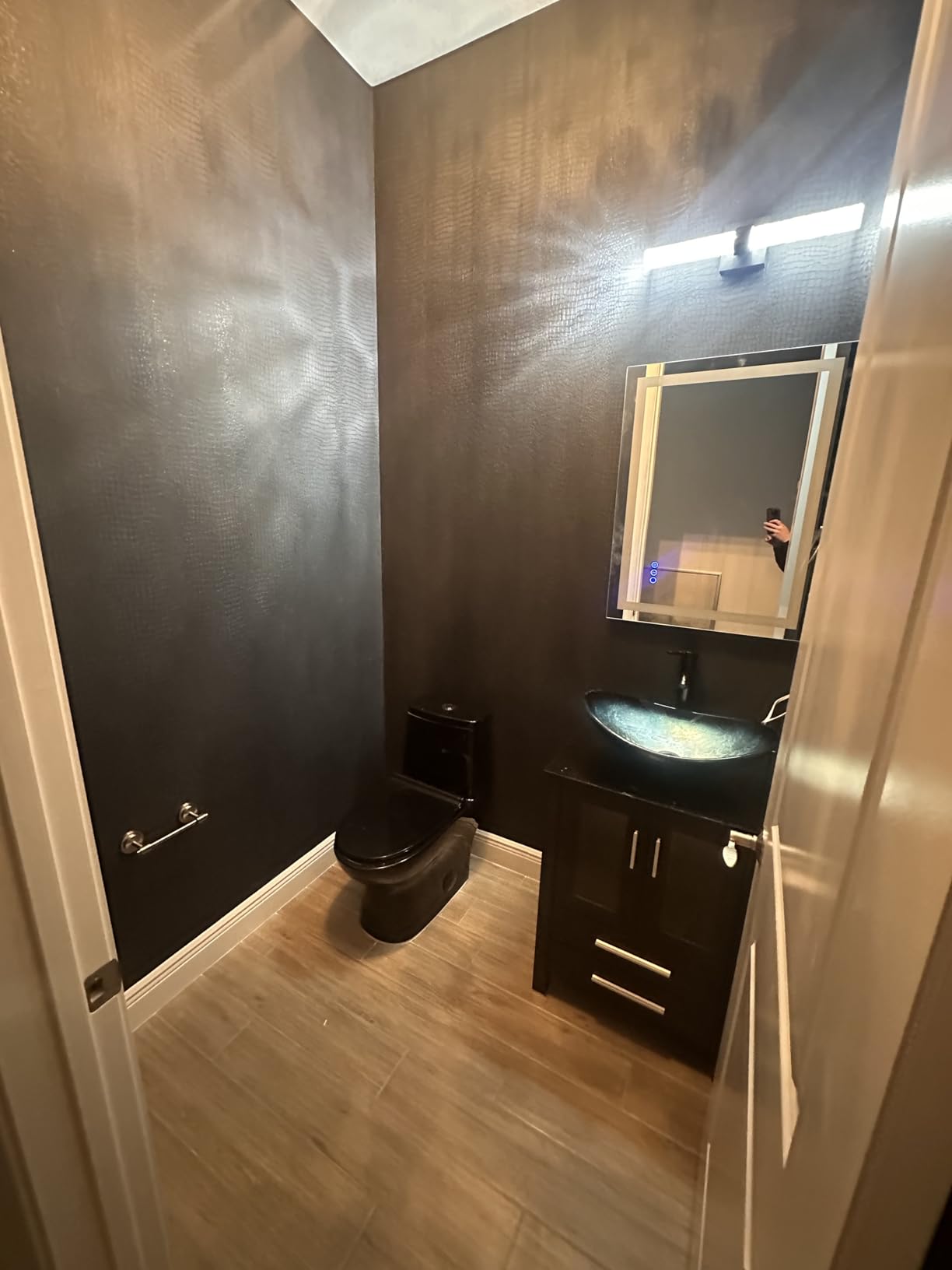 eclife 24” Modern Bathroom Vanity Cabinet with Vessel Sink Combo, Black customer photo 2