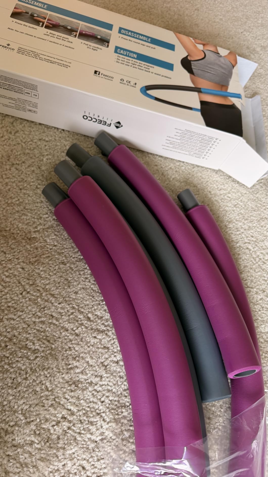 FEECCO Weighted Fitness Hoop, 8 Detachable Sections for Weight Loss customer photo 1