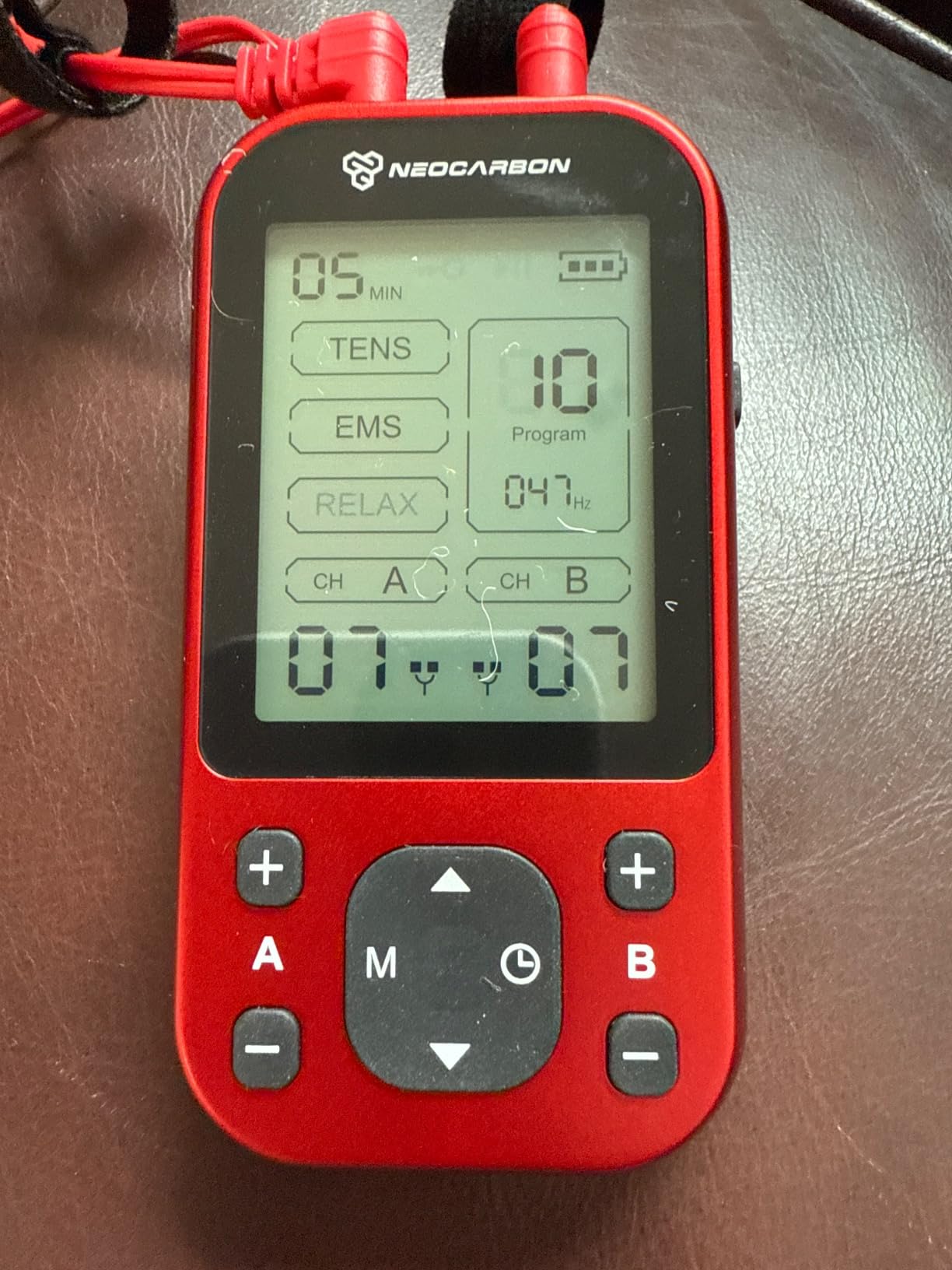 NEOCARBON TENS Unit Muscle Stimulator Pro for Back Pain Relief, Red | Versatile Pain Relief, All-in-One Kit, Portable & Convenient, Pulse Massager Pain Relief Kit, Fast & Efficient Charging customer photo 2