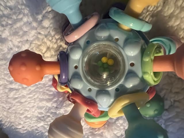 Baby Montessori Sensory Teething Toy 0-6 6-12 Months, Teether Ball & Rattle customer photo 2